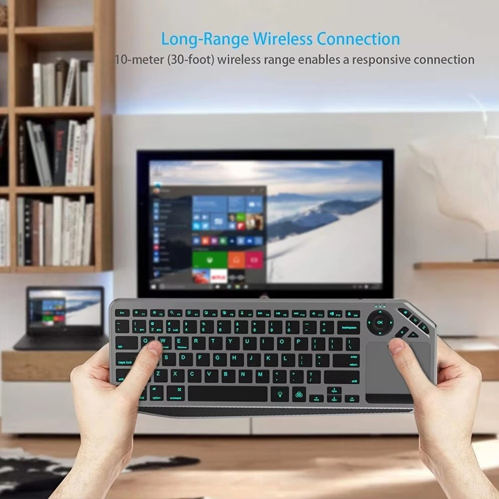 Bluetooth Keyboard with Touchpad 7-Colors Backlit 2.4G Rechargeable8483