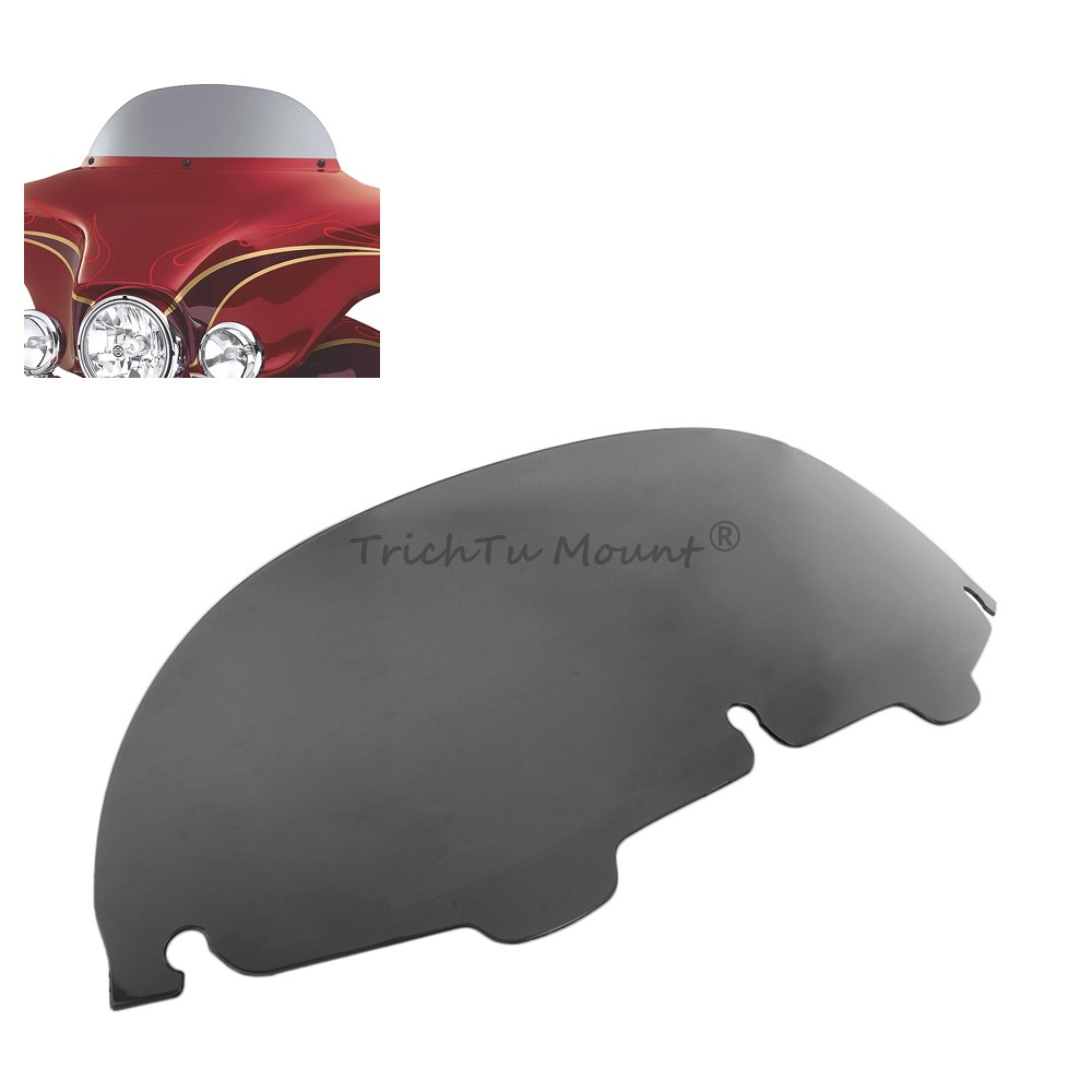 7'' Smoke Motorcycle Windshield Wave Round Fit For Harley Street Glide 1996-2013