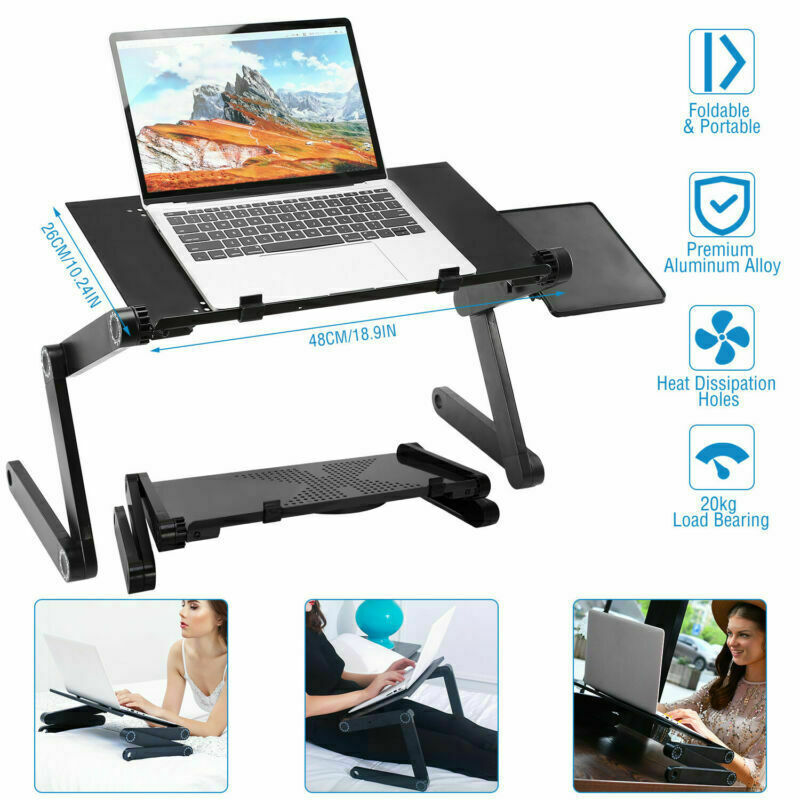 Portable Stand Bed Tray Sofa Adjustable Notebook Laptop Table Computer Desk