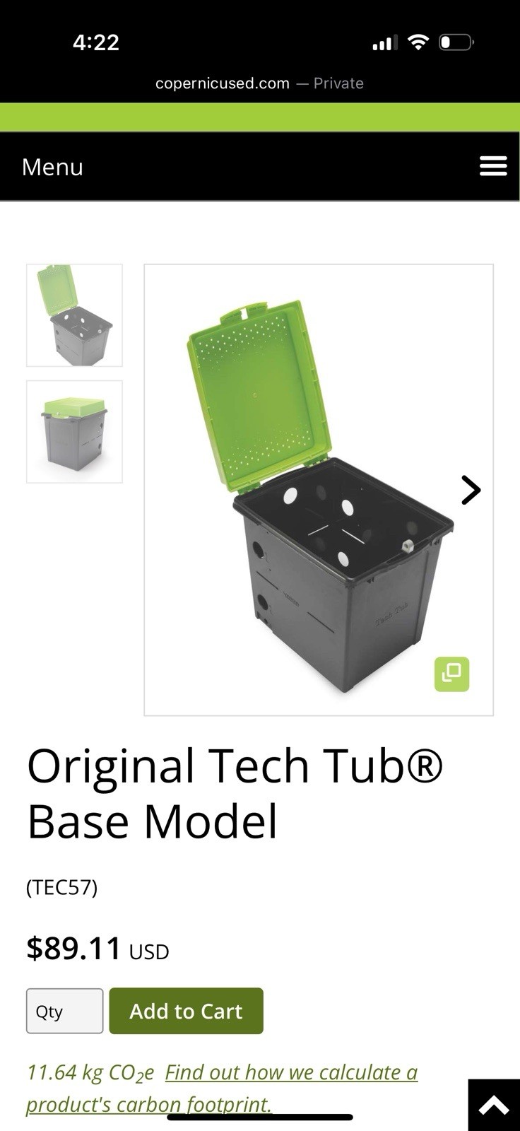 Copernicus Tech Tub, Lockable Device Storage Green Black