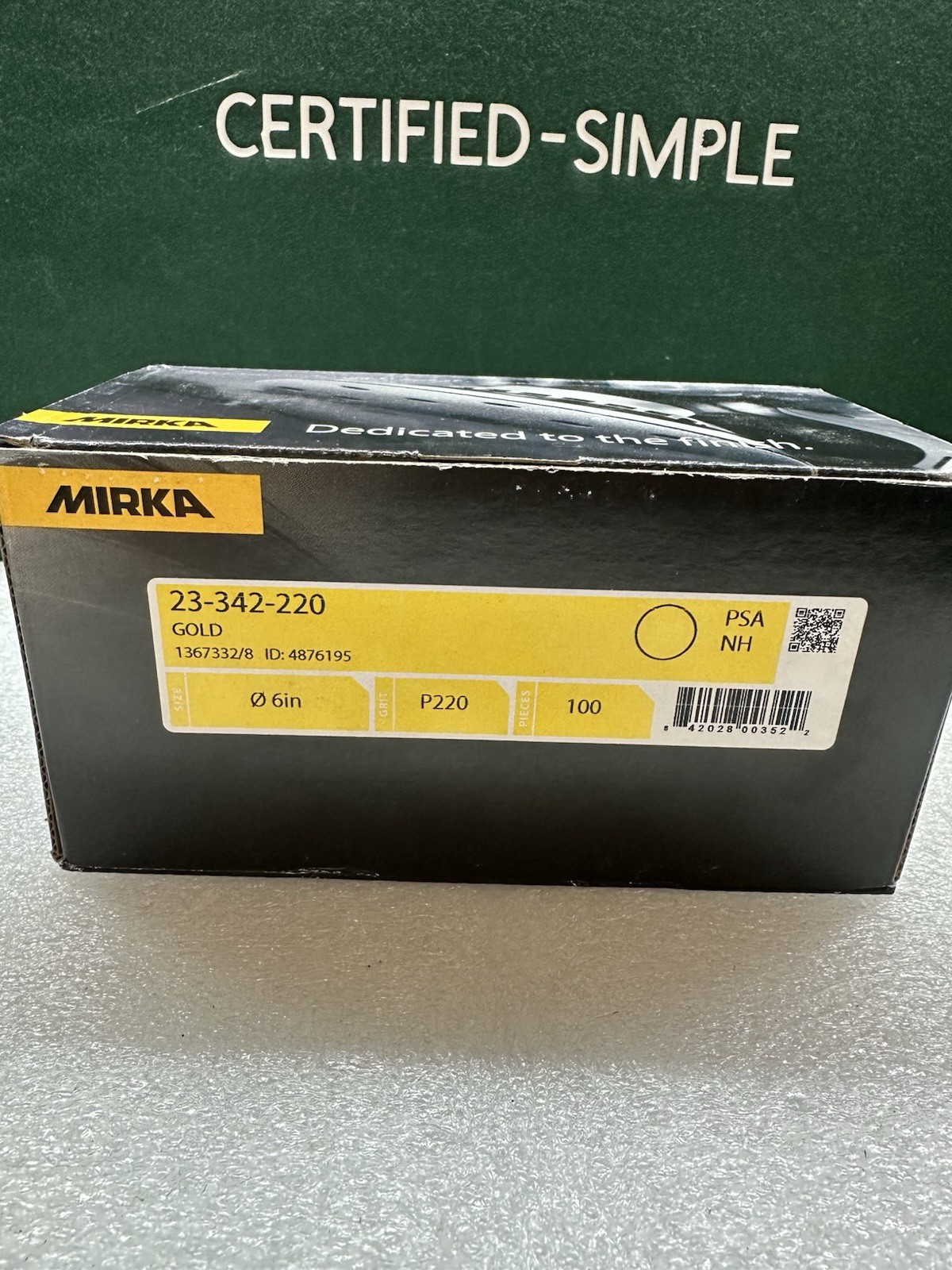 Mirka 23‑342‑220 Gold 6" PSA Sanding Discs 220 Grit