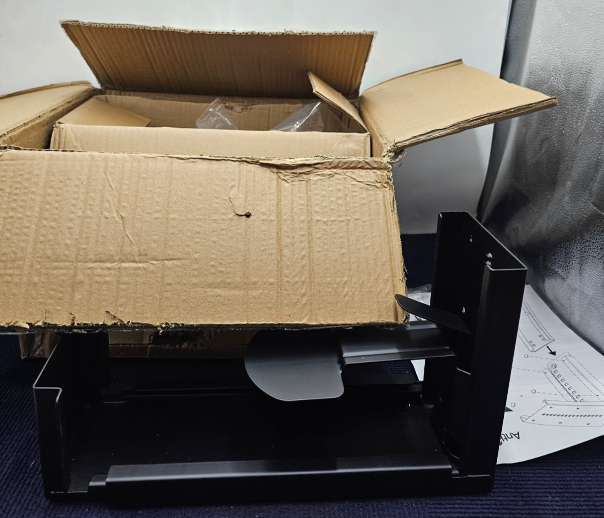 ANTHRODESK Adjustable CPU Holder for Under Desk Mount XC-7 Black