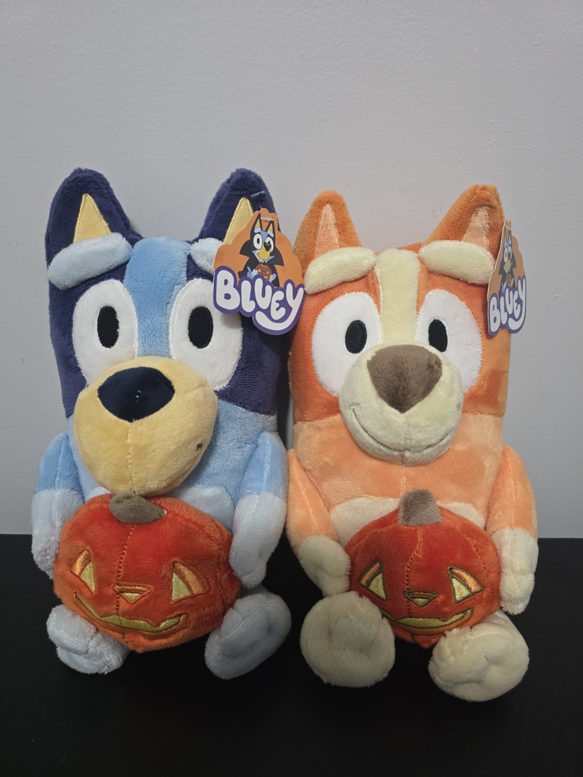Bluey & Bingo Set 12" Plush Holding Pumpkins Halloween Stuffed Animals New 2024