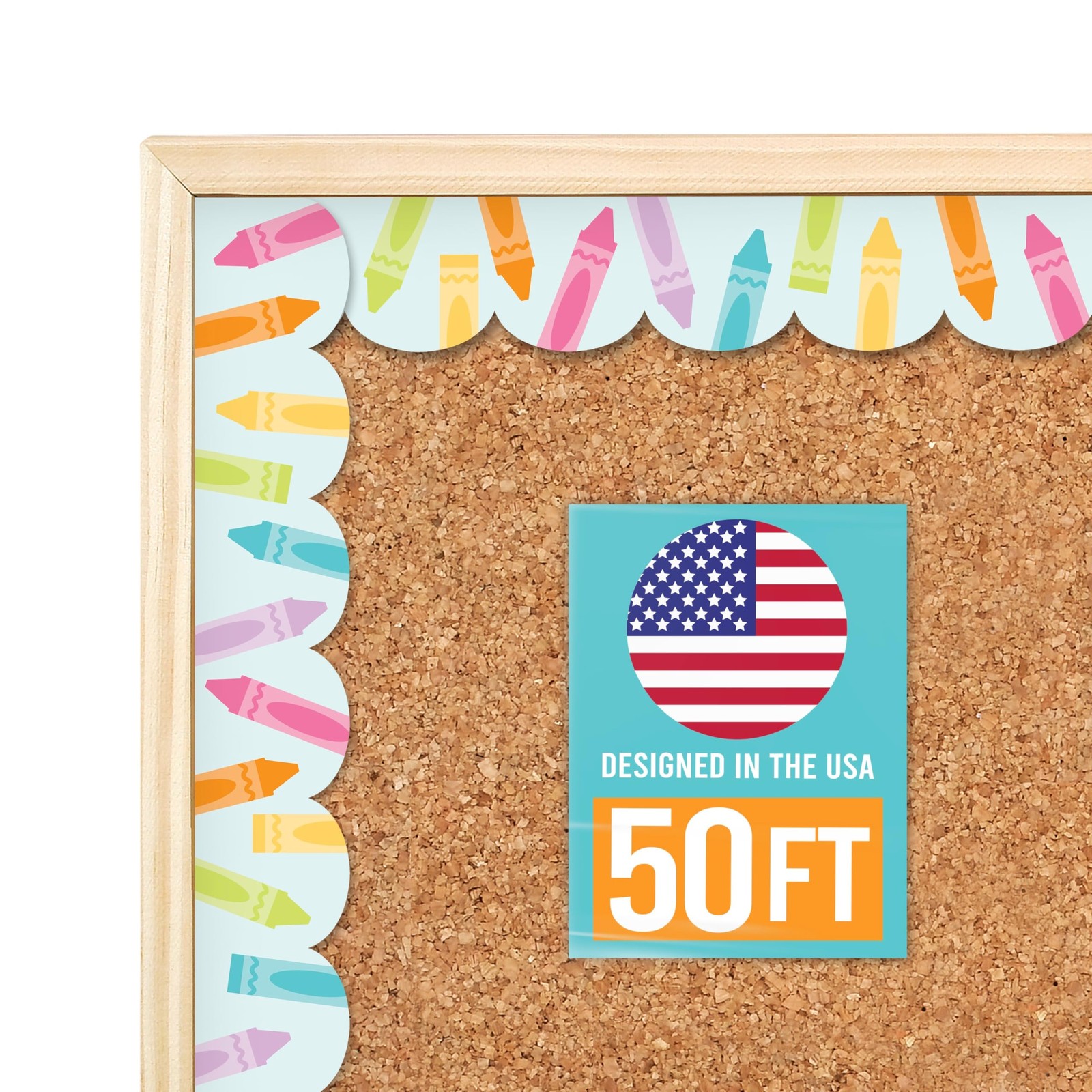 50ft Bulletin Board Borders Trim - 14.5 x 2.5 inches, Colorful Pastel 2