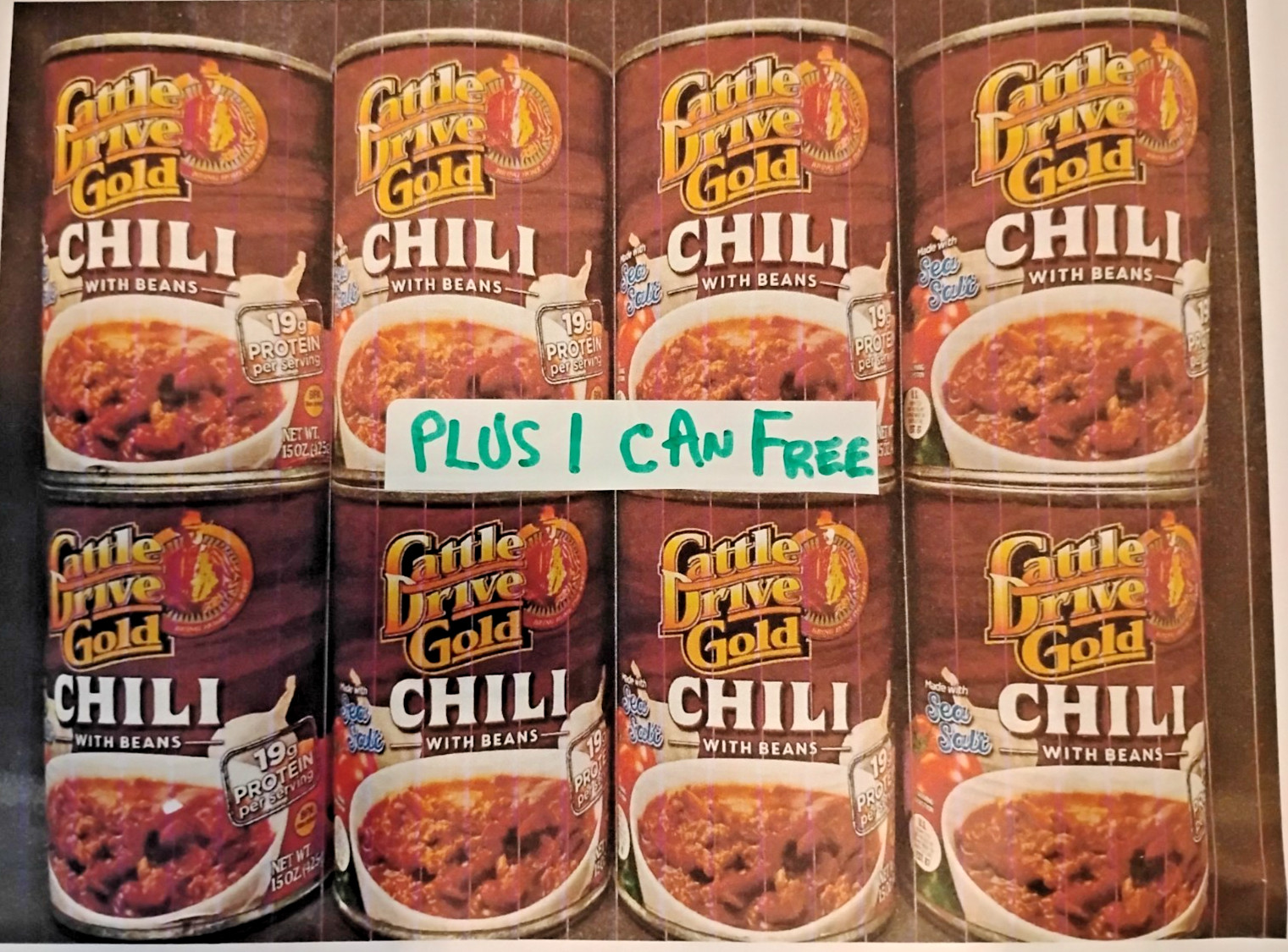 Lot of 8 + 1 FREE Cattle Drive Gold Beef Chili W/Beans -$$ GIVEN TO DISABLED VET