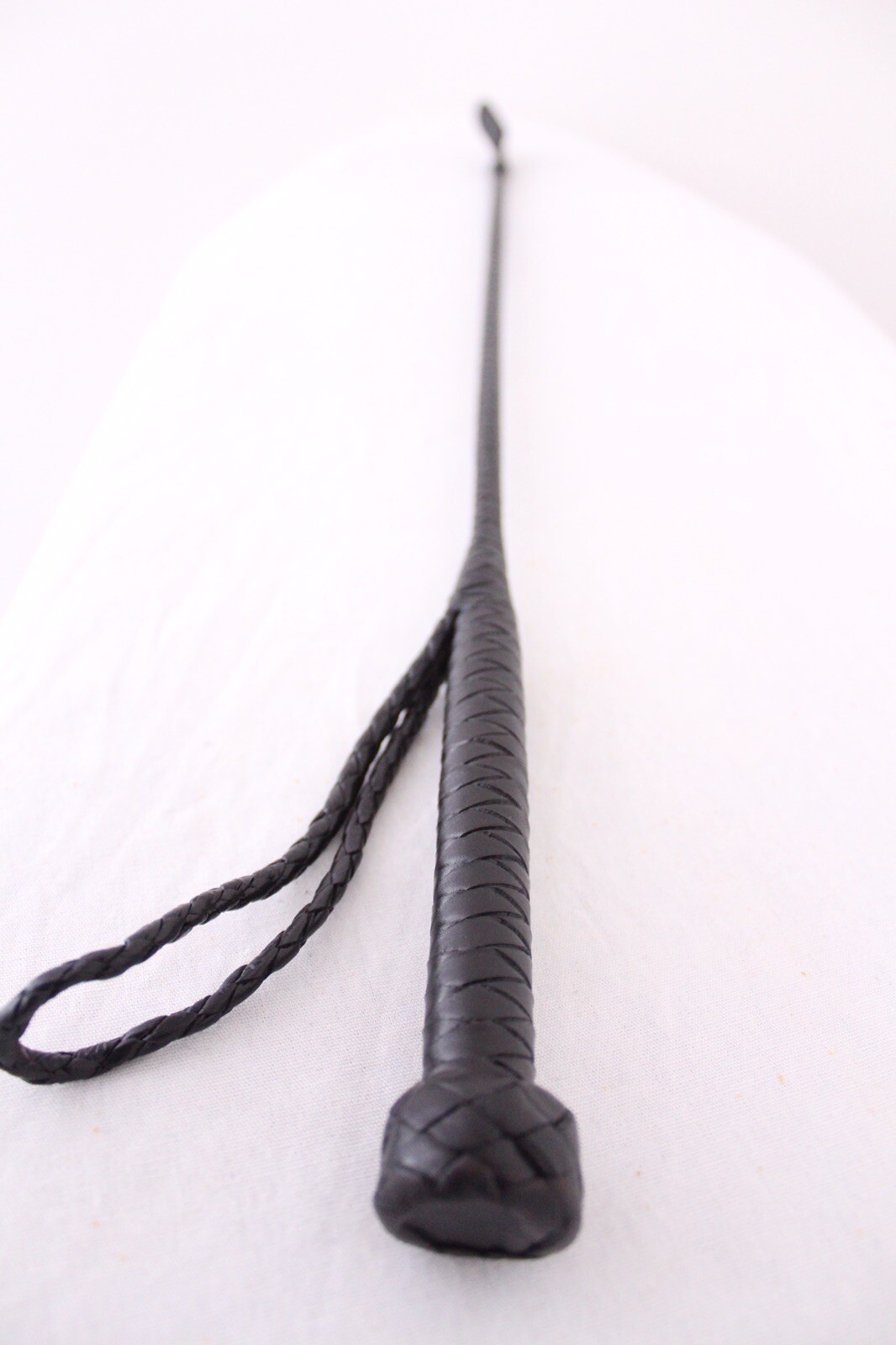Riding Crop Horse Whip, Genuine Braided Leather Grip,Shaft & Leather Slapper