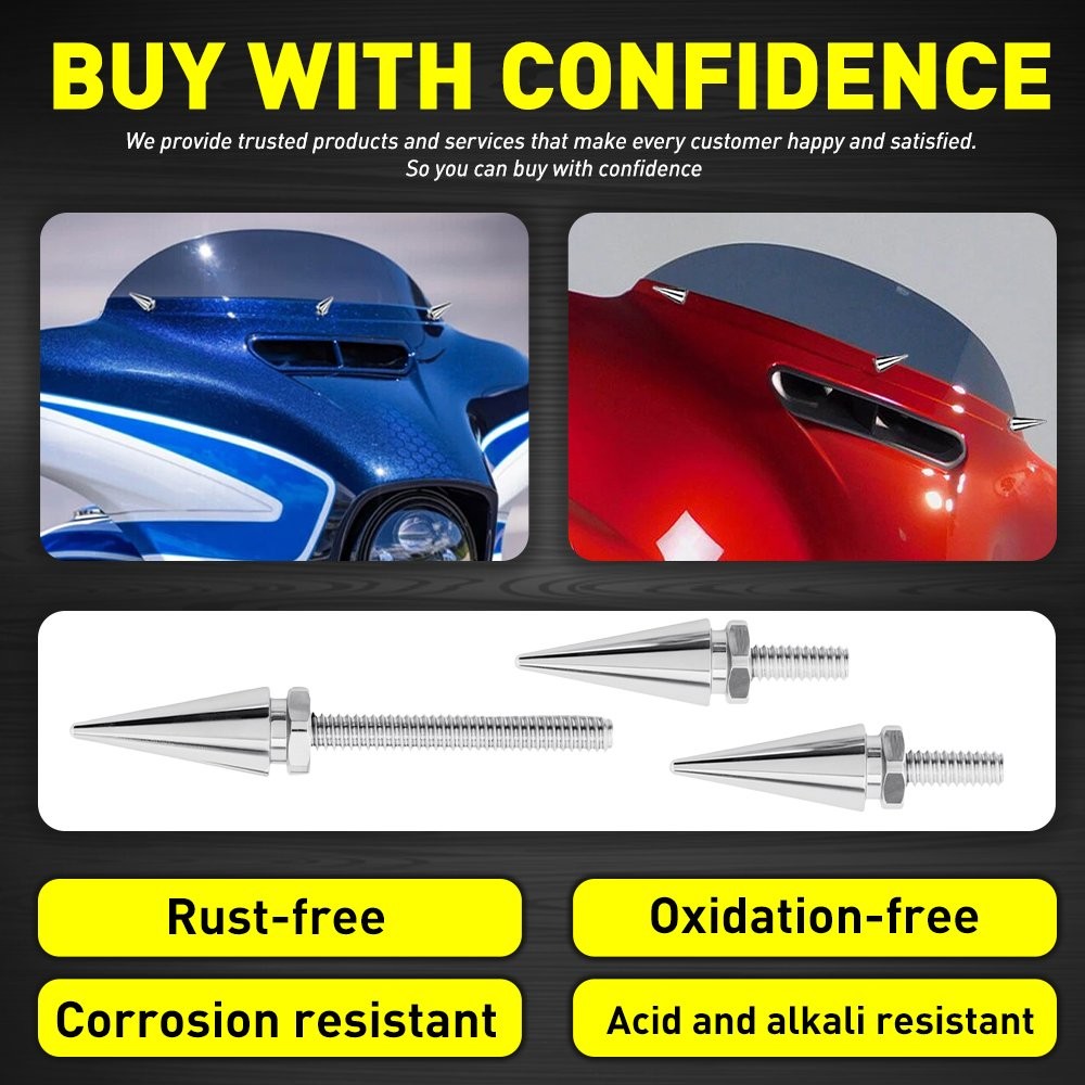 For Harley Touring Electra Glide 96-13 Spiked Windscreen Windshield Trim Bolts