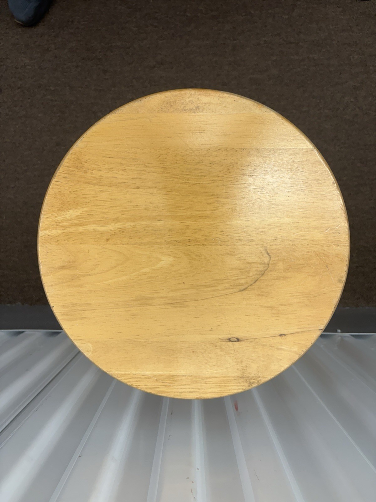 Set of 4 Solid Wood Bar Stools 29” Height Round Seat Natural Finish Kitchen