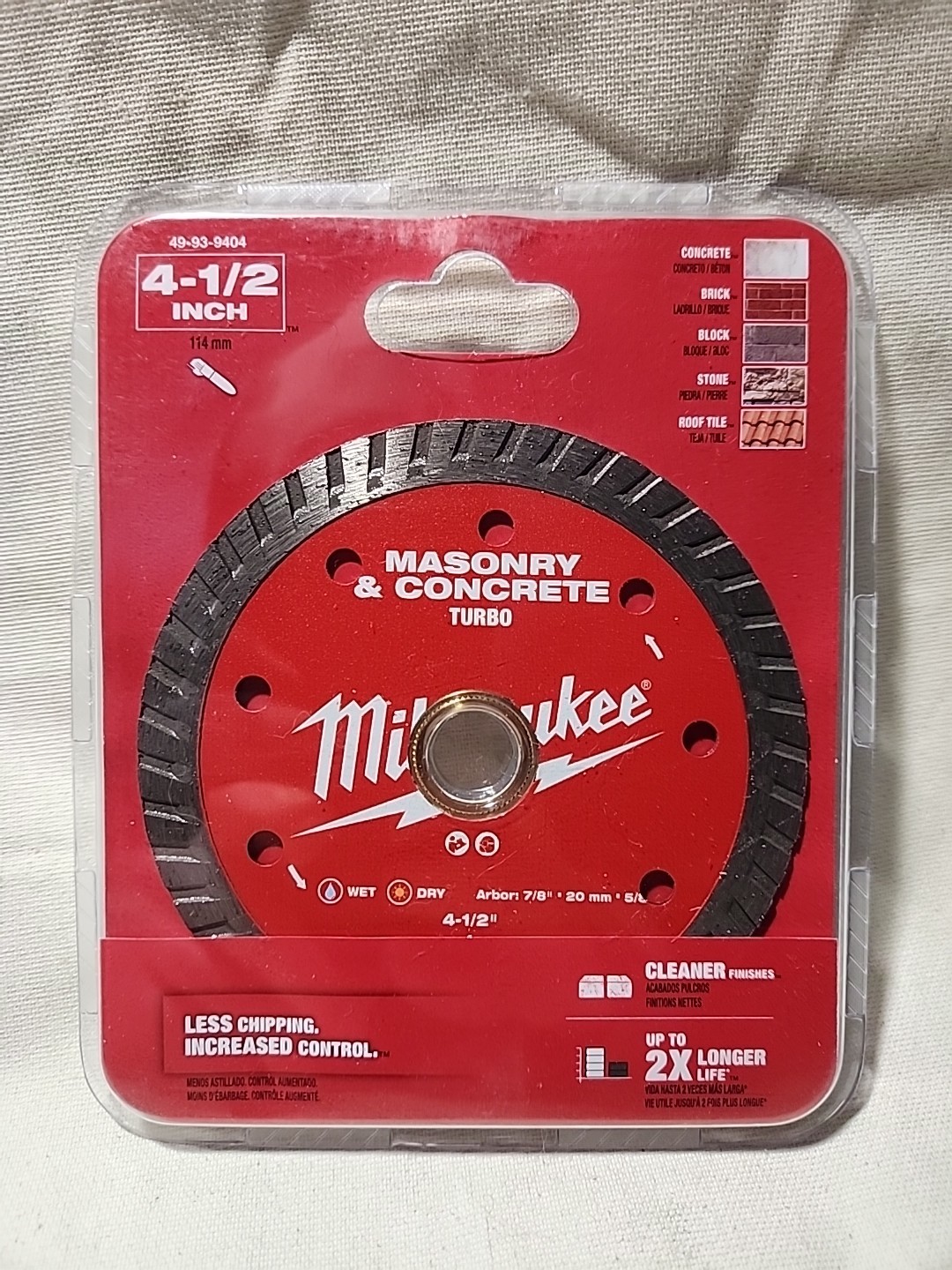 Milwaukee Tool 4-1/2" Turbo Masonry & Concrete Diamond Blade