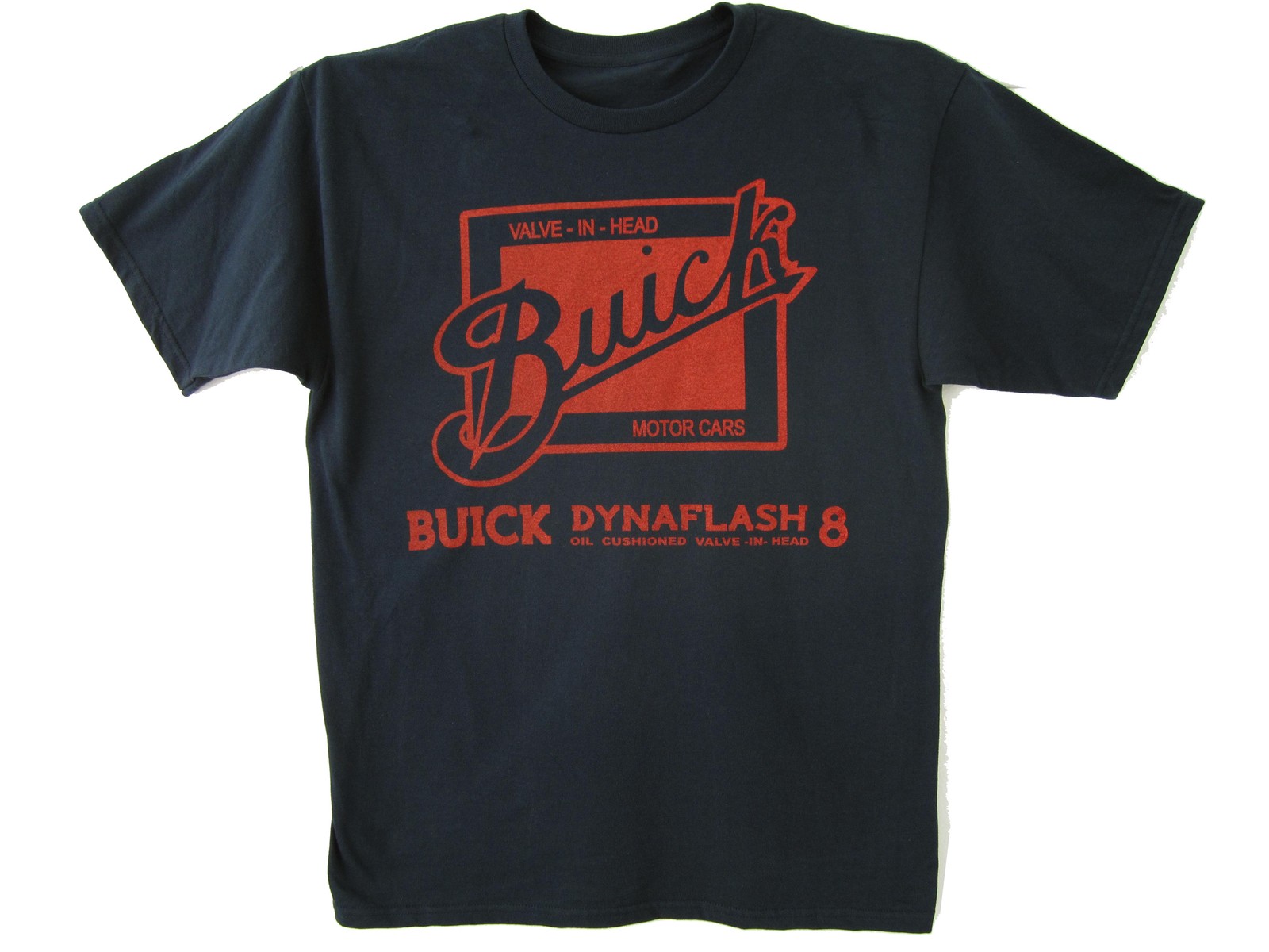 Buick BLACK T-shirt Dynaflash 8 Oil Cushioned Valve Fireball Vintage Sign Decal