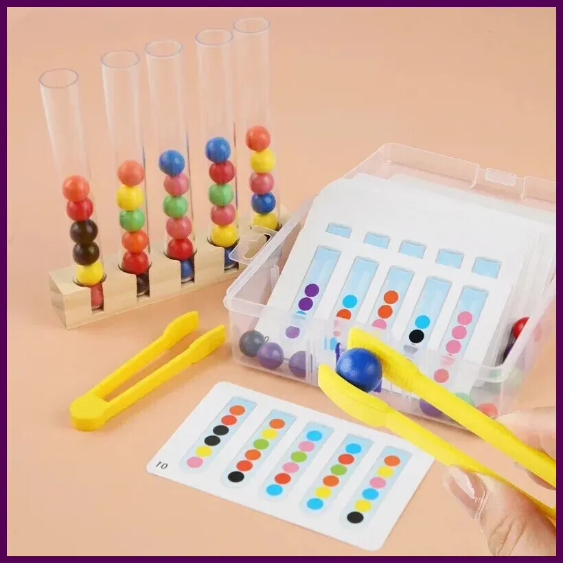 New Clip Beads Test Tube Toys for Children Logic Concentration Fine Motor