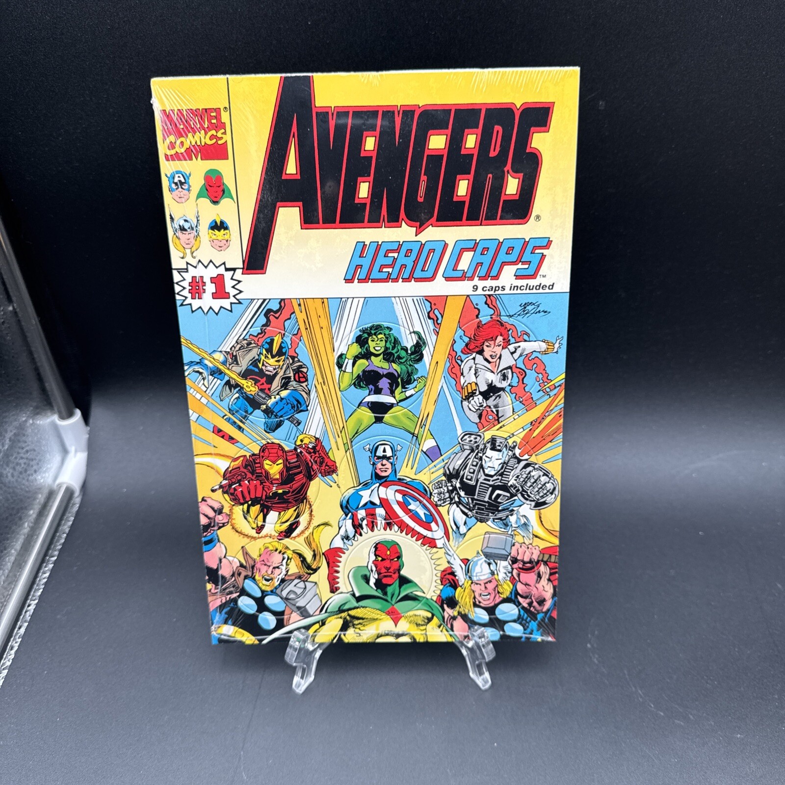 The Avengers Hero Caps / POGS #1 NEW SEALED 1-9 Capt America HIGH GRADE RARE