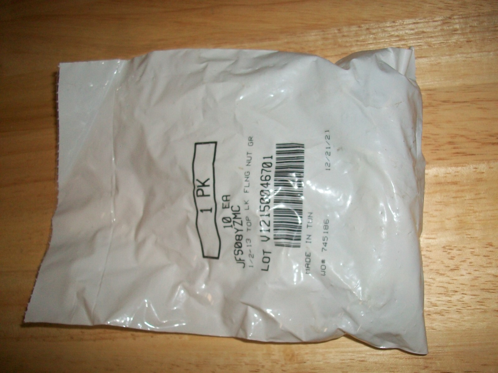 BAG of 10;  1/2"-13 Top Lock Flange Nut JFS08BOMC-Yellow Zinc-NIP-Ships FREE