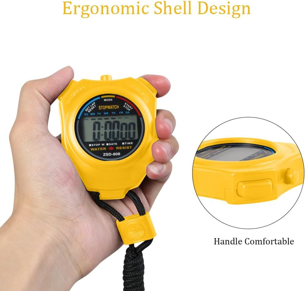 LCD Digital Timeke,Sports Counter/Stopwatch Timer Portable with Stainless Ste...