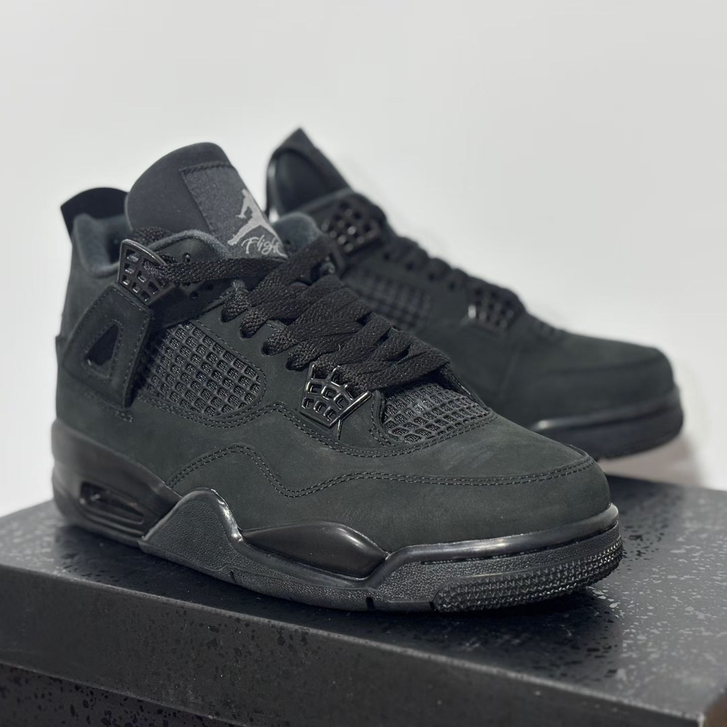 All Black AJ4 Retro Men Sneakers Nike Jordan 4 Basketball Shoes Triple Black