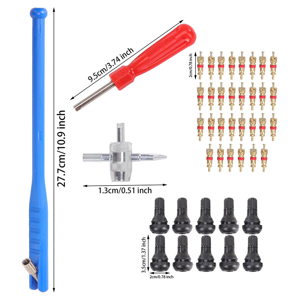 43pcs Set Valve Stem Puller Tool Installer Car Tire Plug Remover Core Repair US