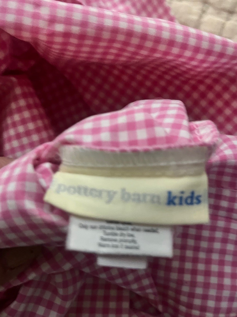 1 Pottery Barn Kids GINGHAM PILLOWCASE STANDARD Pink & White