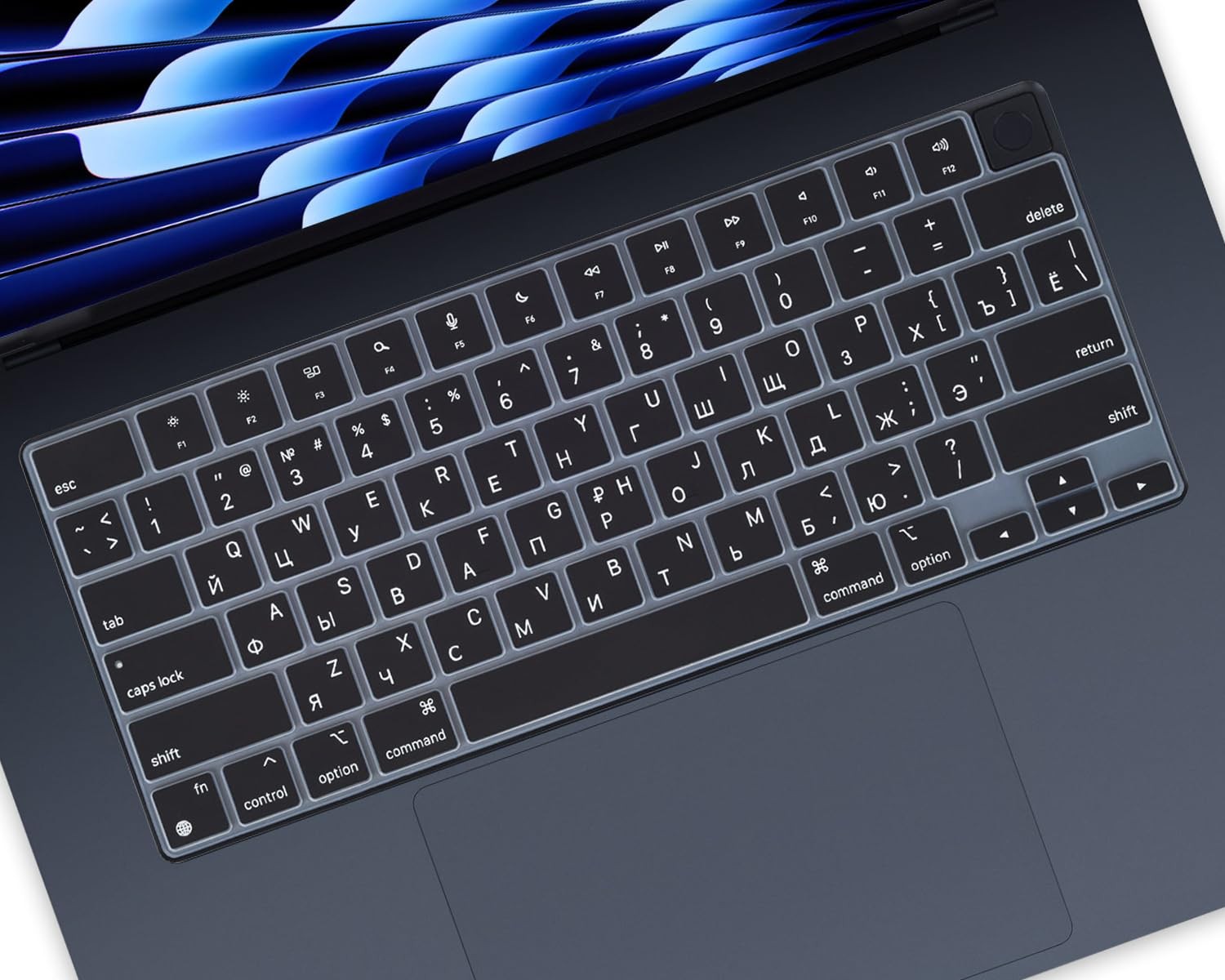 Russian Language Keyboard MacBook Air 15"/Air 13" 2022-2023, Black-Russian