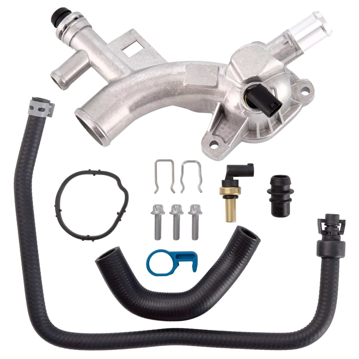 Engine Coolant Housing Water Outlet Aluminum with Hoses - Repalceme... Fast Ship