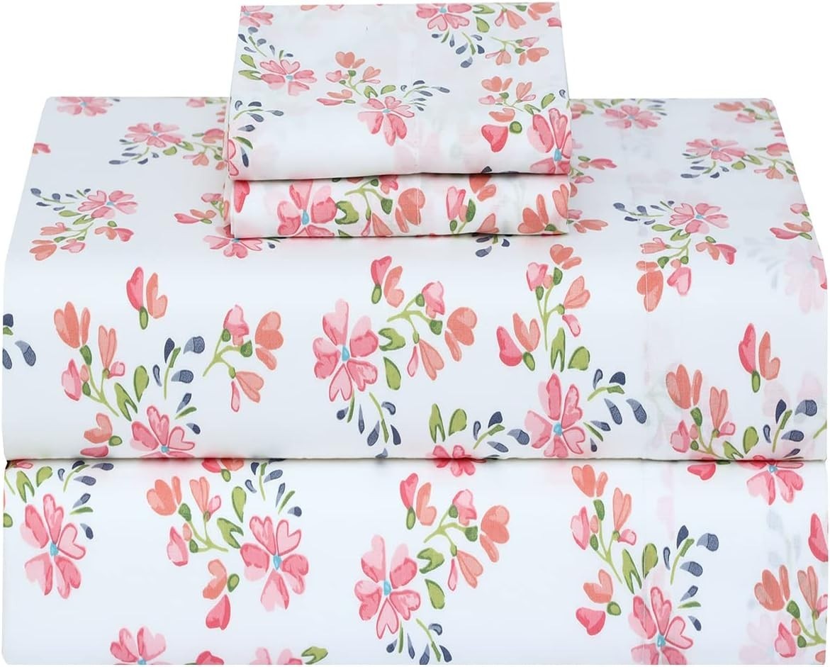 Bloomex 100% Cotton Queen Sheet Set – 4 Pieces, Soft Percale, 16" Deep Pocket
