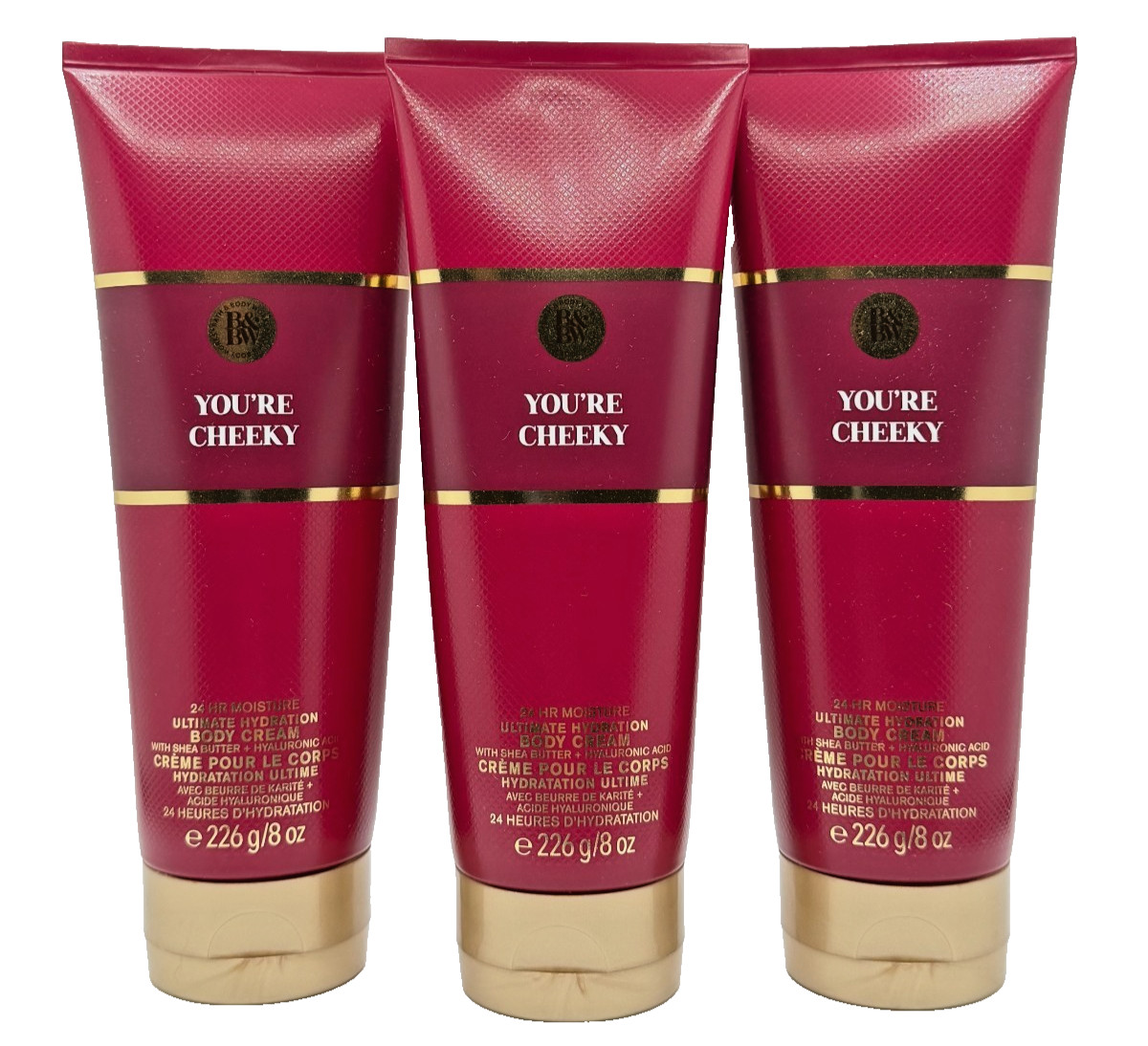 NEW Bath & Body Works Lot of 3 Tubes Luxuries You're Cheeky Body Cream 8 oz