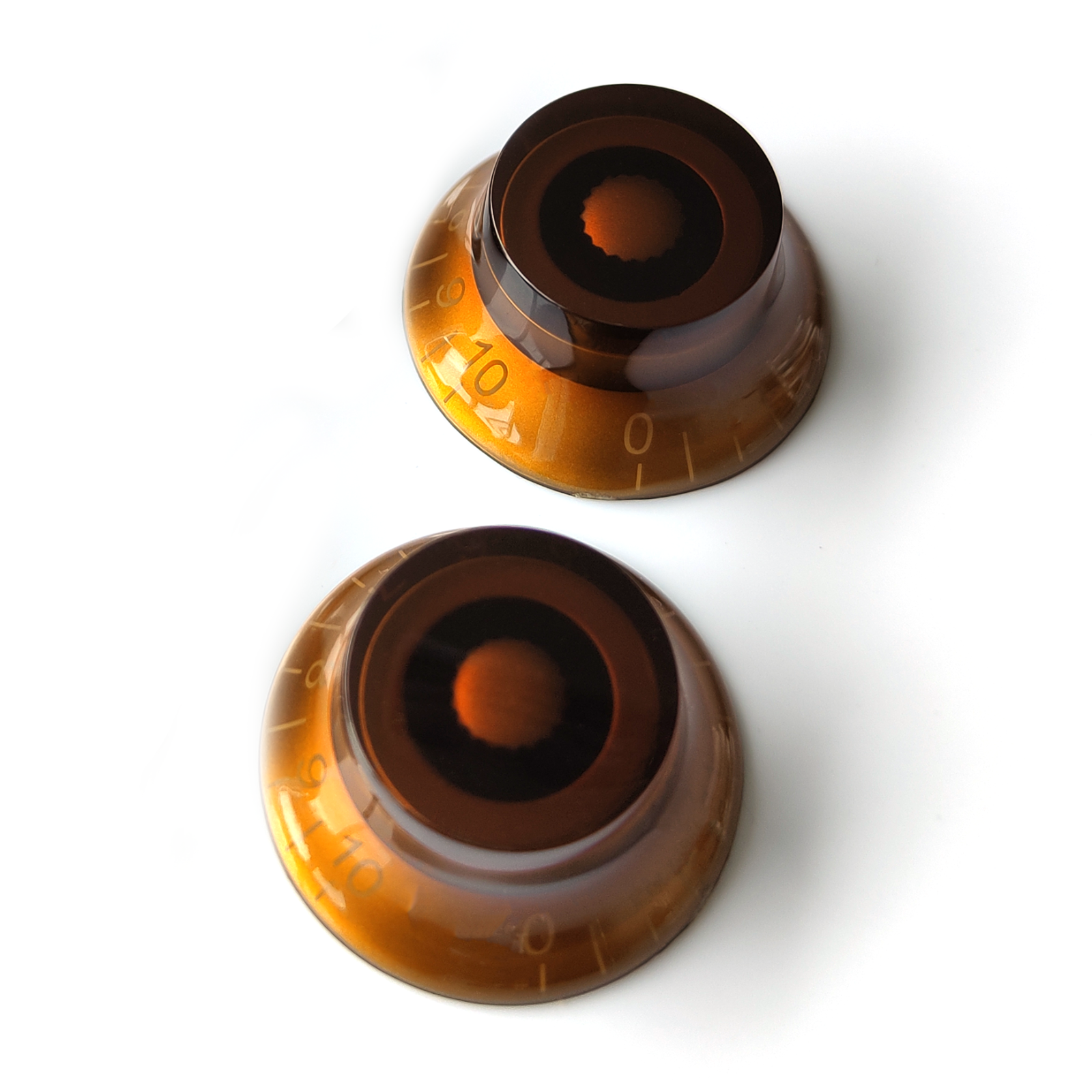 Top Hat Speed Control Knobs – Volume Tone for Gibson & Epiphone Les Paul – Amber