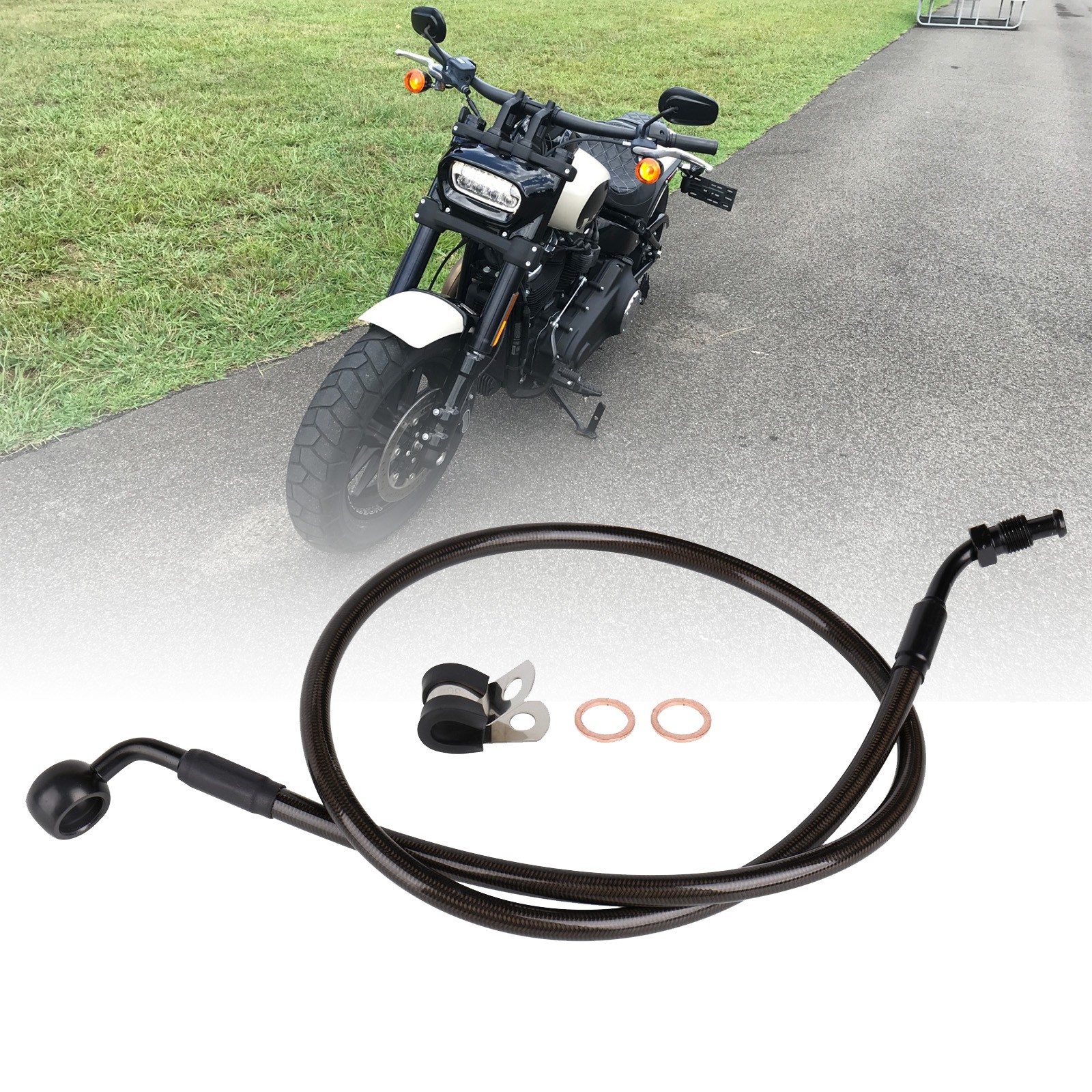 12" Bar Softail Upper Brake Line for Harley 2018-up Fat Bob Boy Heritage W/ABS
