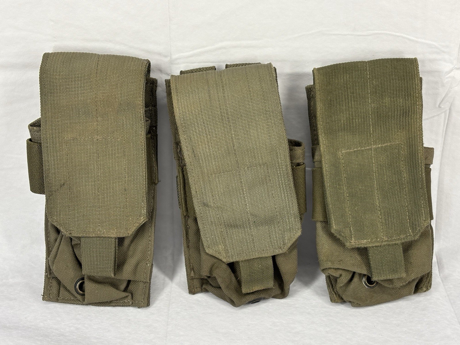 Lot of (3) Single Mag Pouch MOLLE US Military Equipment Olive Drab Magazine M 4