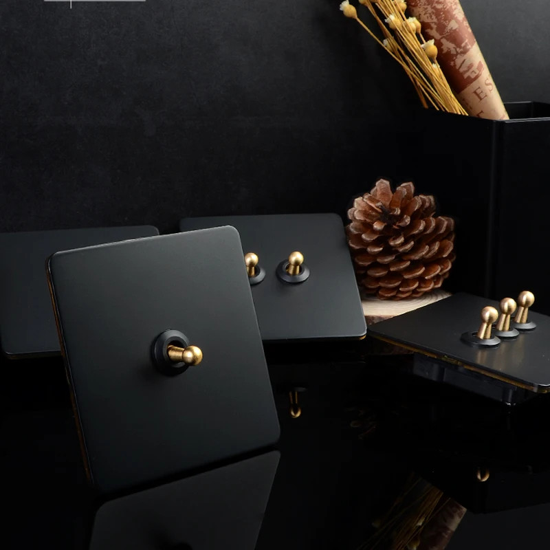Innovative Design Indoor Use Light Switch Featuring Brass Lever Mechanism