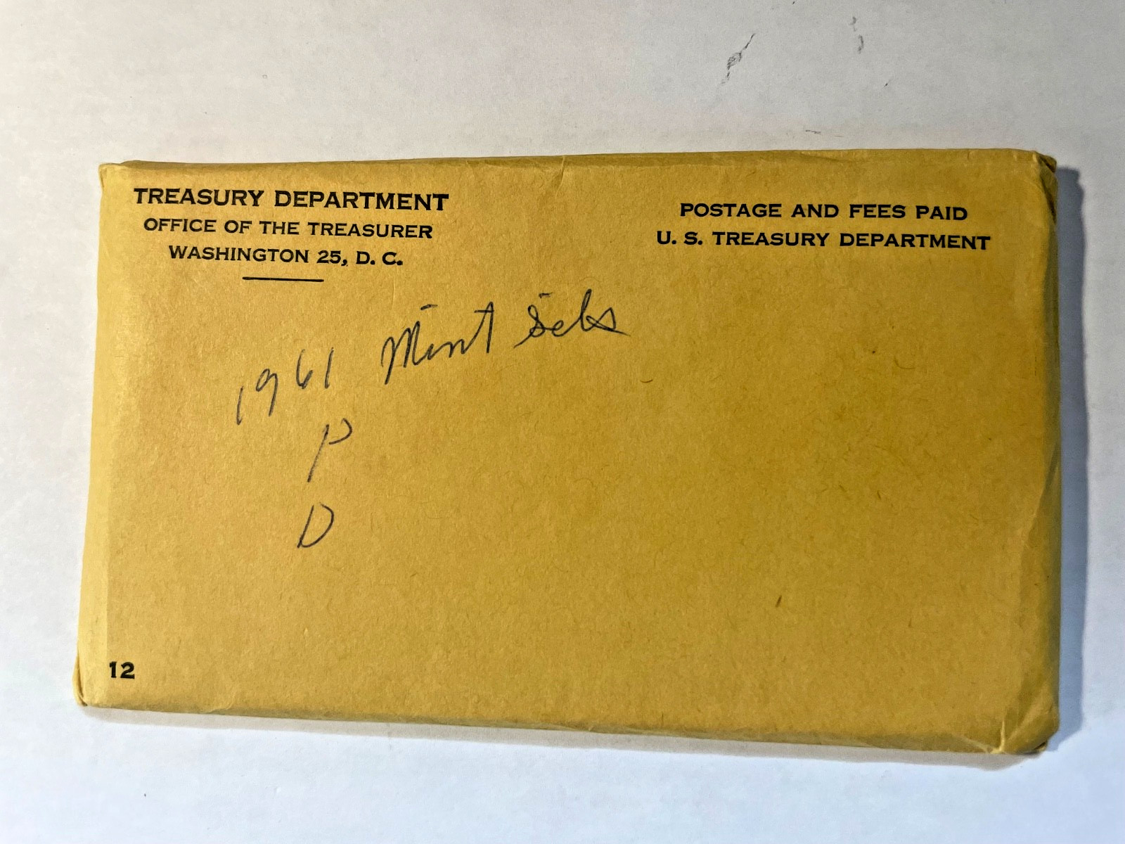 1961 U.S. P & D Uncirculated Silver Mint Set in Original Mint Issued Envelope