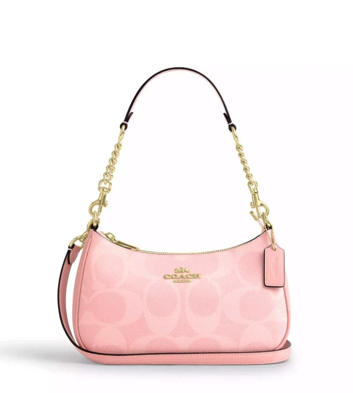 NWT Coach Teri Shoulder Bag Signature Canvas CAL51 Powder Pink outlet New Outlet
