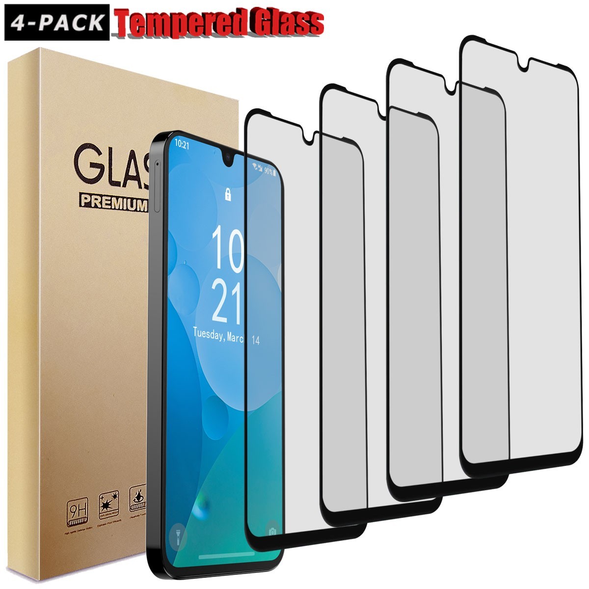 4-Pack For Samsung Galaxy A07 A17 Tempered Glass Screen Protector Guard Saver
