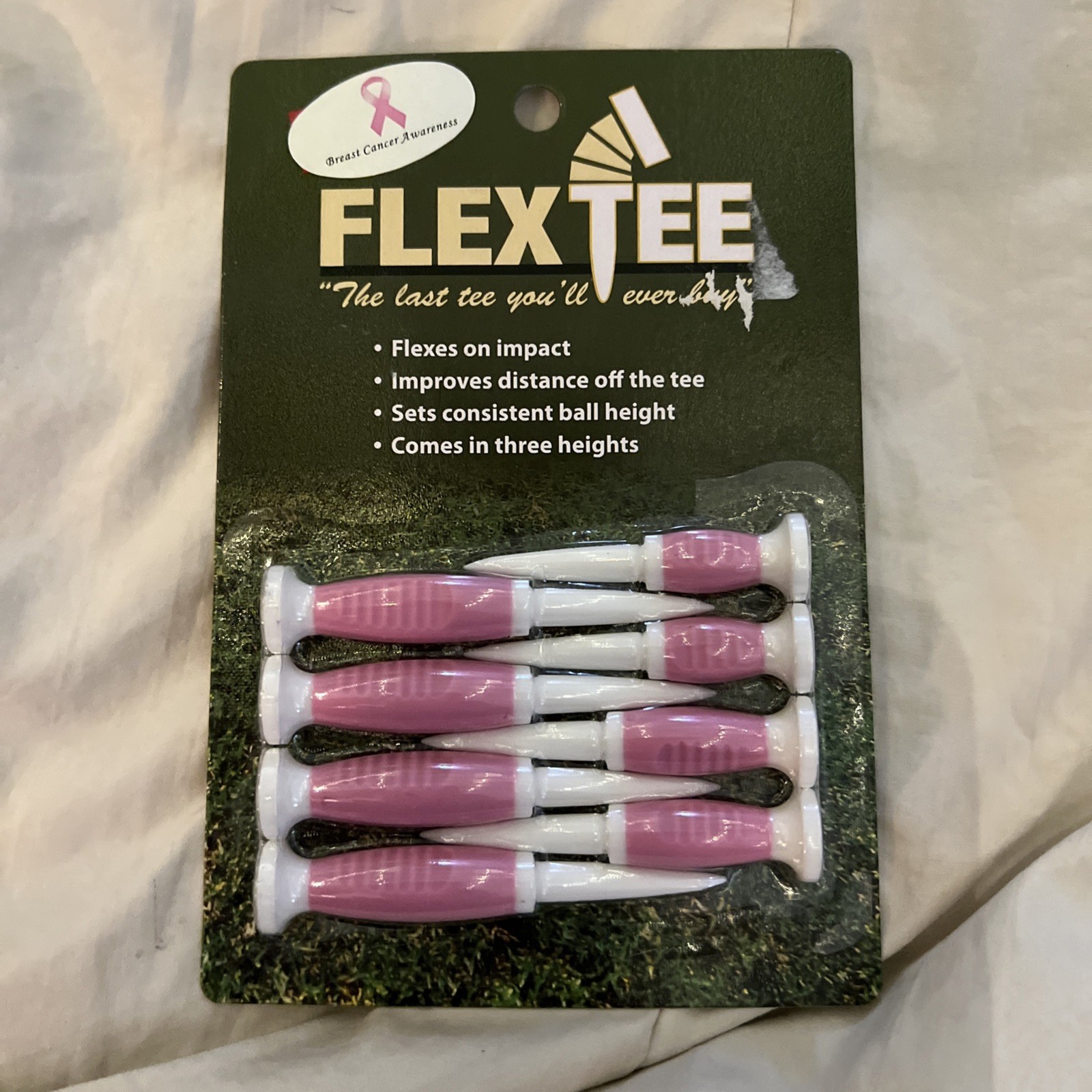 Flex Tees Golf Tees, 8-tees, ALL PINK . NEW