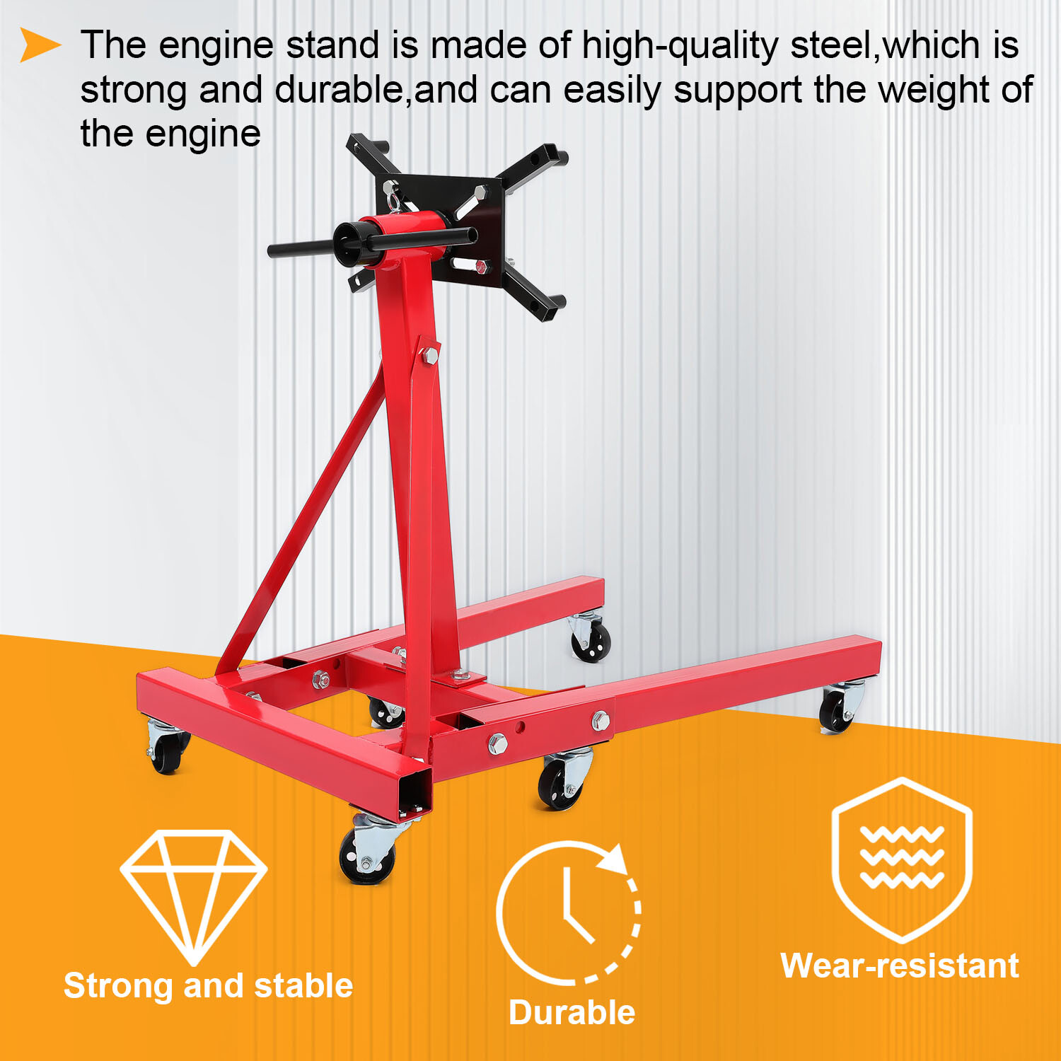 Engine Stand 2000LBS Motor Hoist Dolly 360 Degree Adjustable Mounting Head