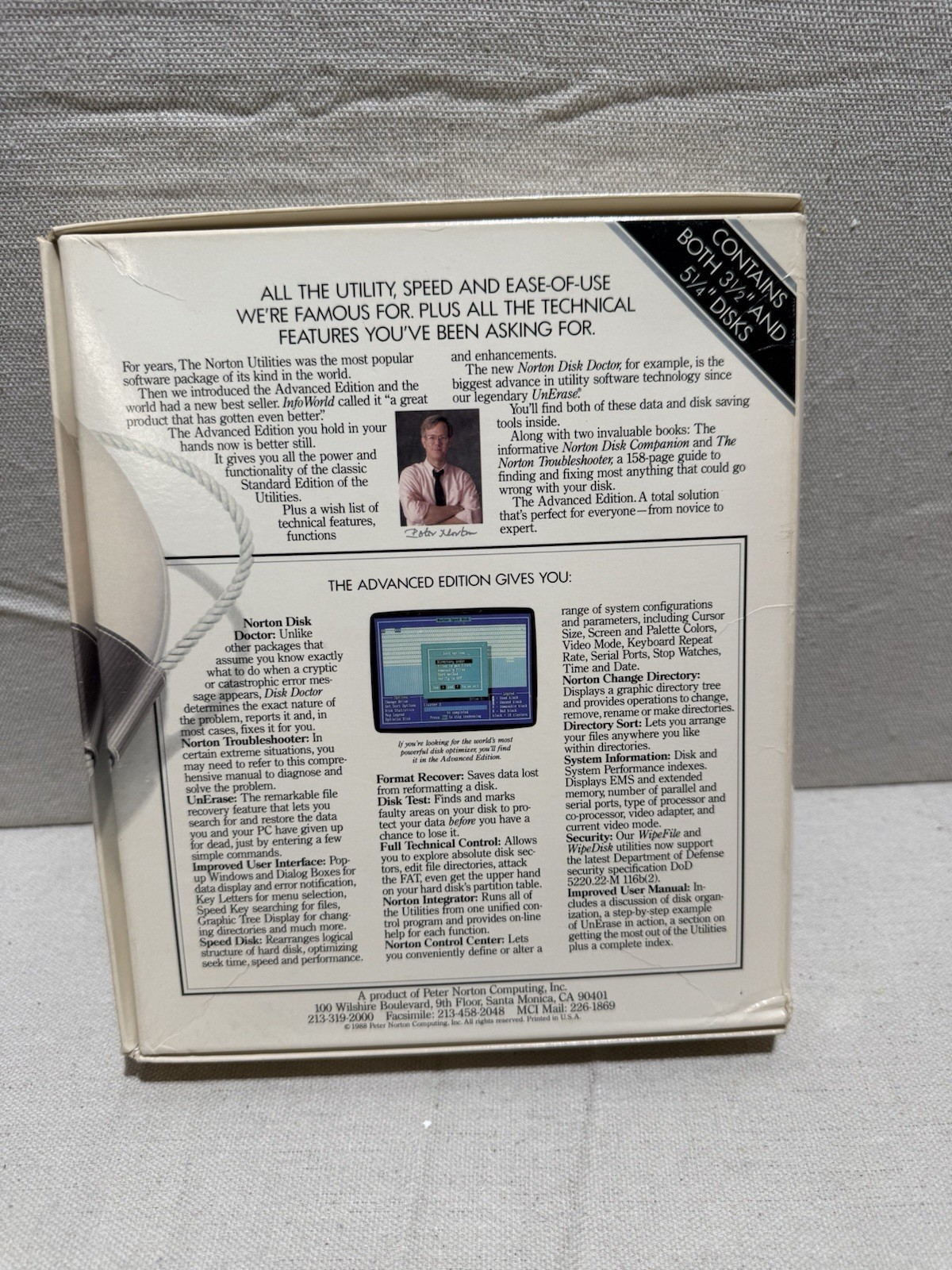 Norton Utilities Advanced Edition 4.5 Vintage PC DOS 5.25 Floppy Complete