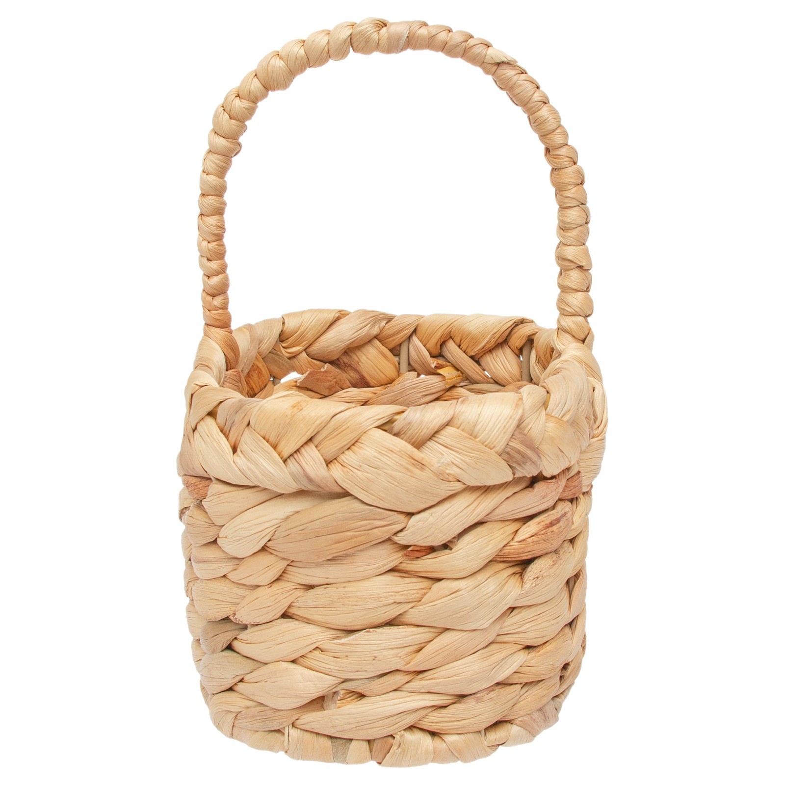 Gift Basket with Handle — Water Hyacinth Easter Home Décor, 7.5 x 8.25, Oval