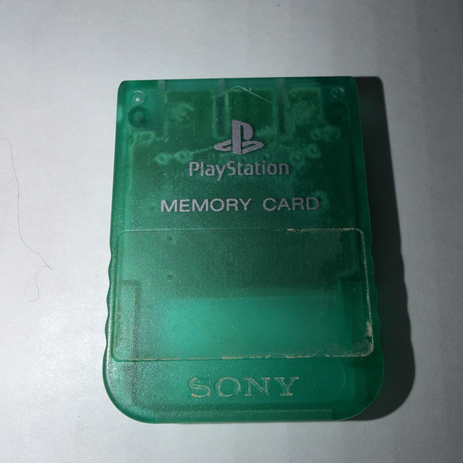 Official Sony PlayStation 1 PS1 Authentic Memory Card Teal green clear Untested