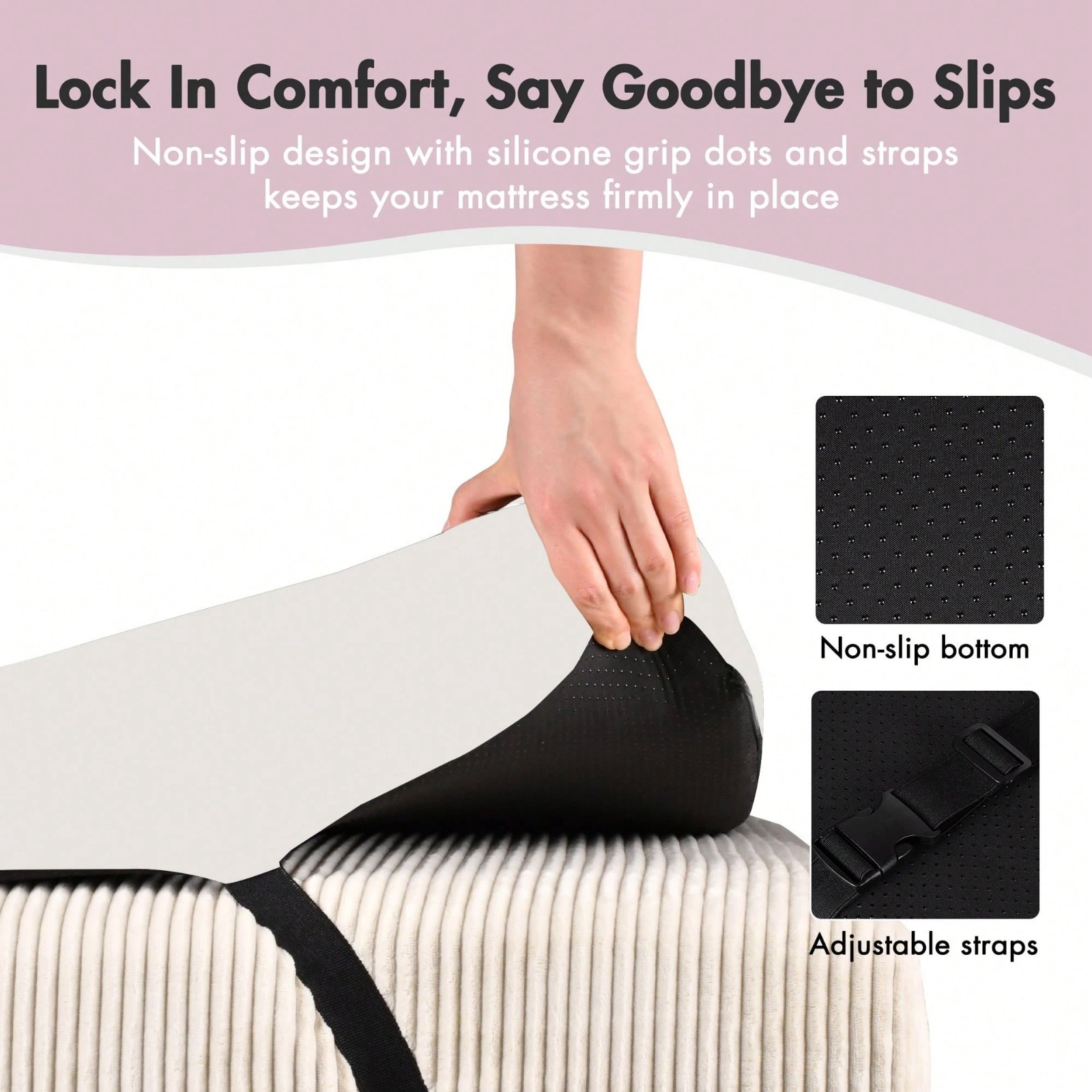 Foldable Lash Bed Topper Foam Cushion Massage Table Spa Pad Beige