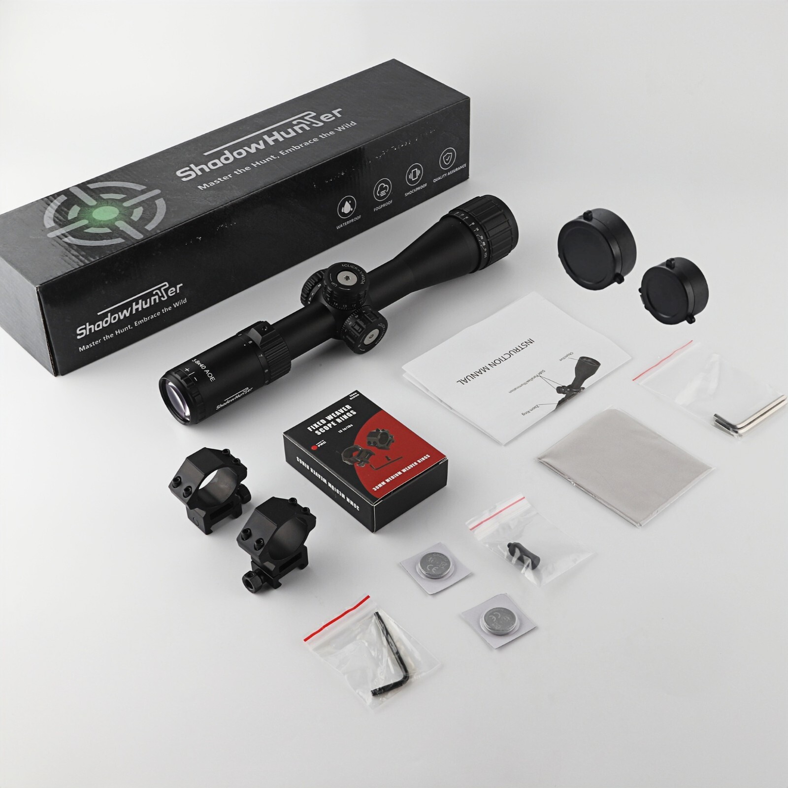 3-9x40 AO Rifle Scope for Hunt, with 30mm Tube, Zero Reset & Parallax Adjustment