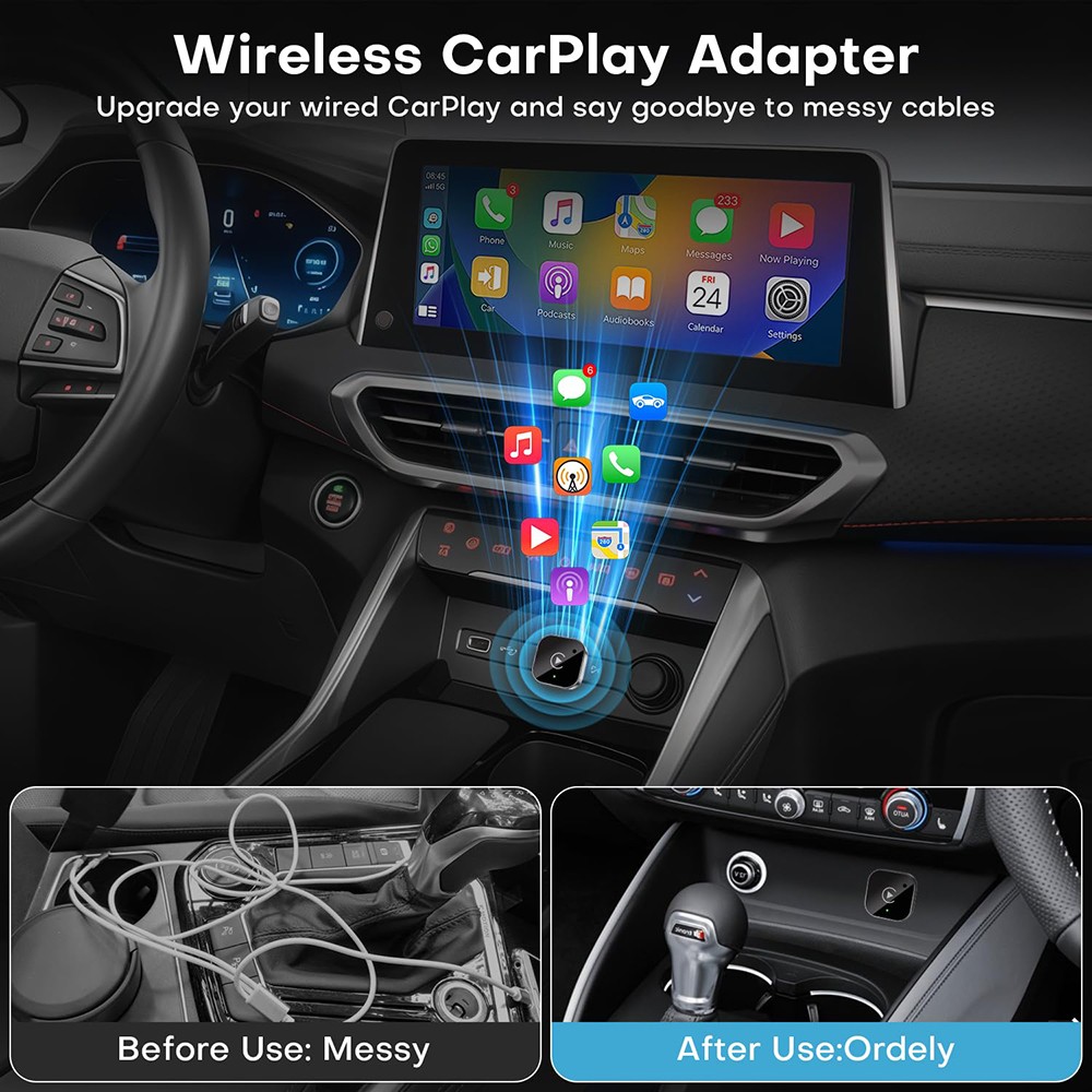 2025 USB Wireless CarPlay Adapter For iPhone Apple Wireless Dongle Plug ＆ Play