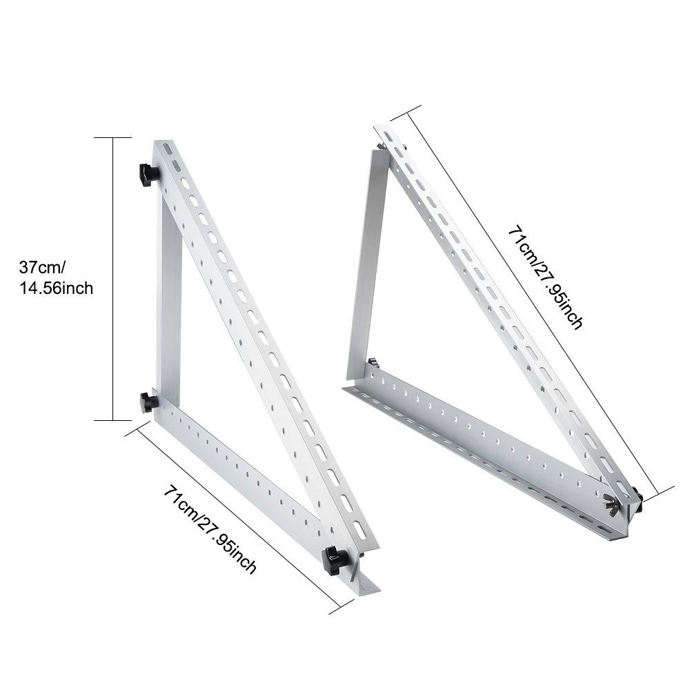 2-Pack 28" Solar Panel Brackets Adjustable Tilt Mount for Roof Wall Ground RV