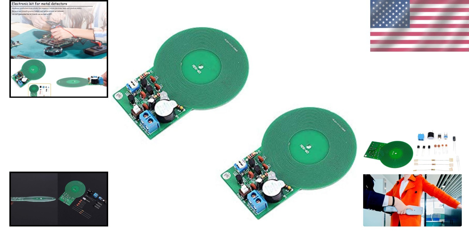 Compact DIY Metal Detector Kit - Learn Soldering with Non-Contact Technology