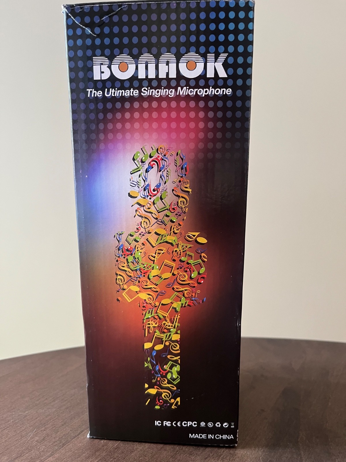 New Bonaok Wireless Bluetooth Karaoke Microphone Portable HiFi Speaker Gold Pink