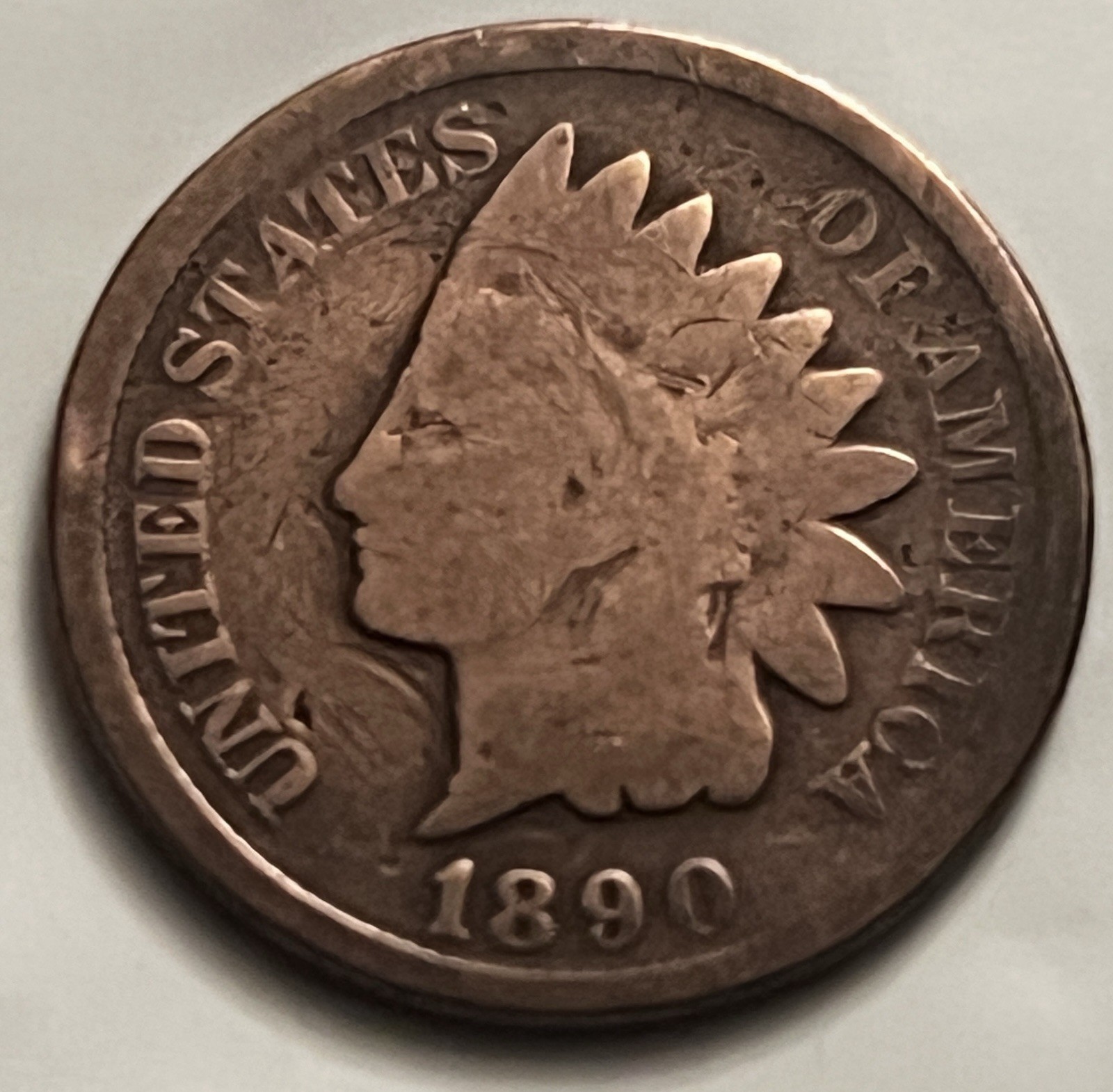 1890 Indian Head Cent — Circulated — Uneven Toning — Old Copper BN771