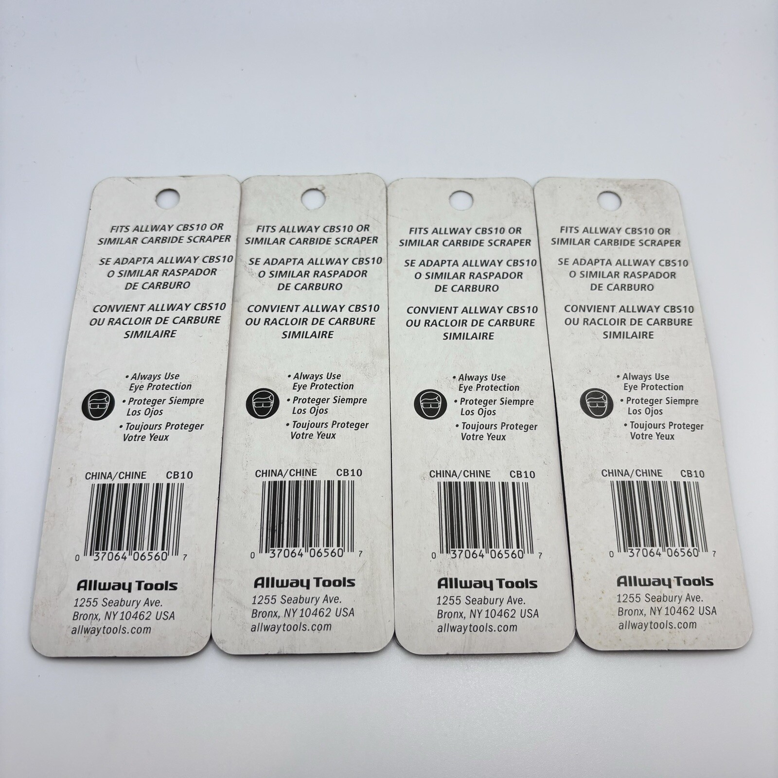 4x Allway Tools CB10 1" Triple Blade Triangular Scraper Replacement Blade 25mm