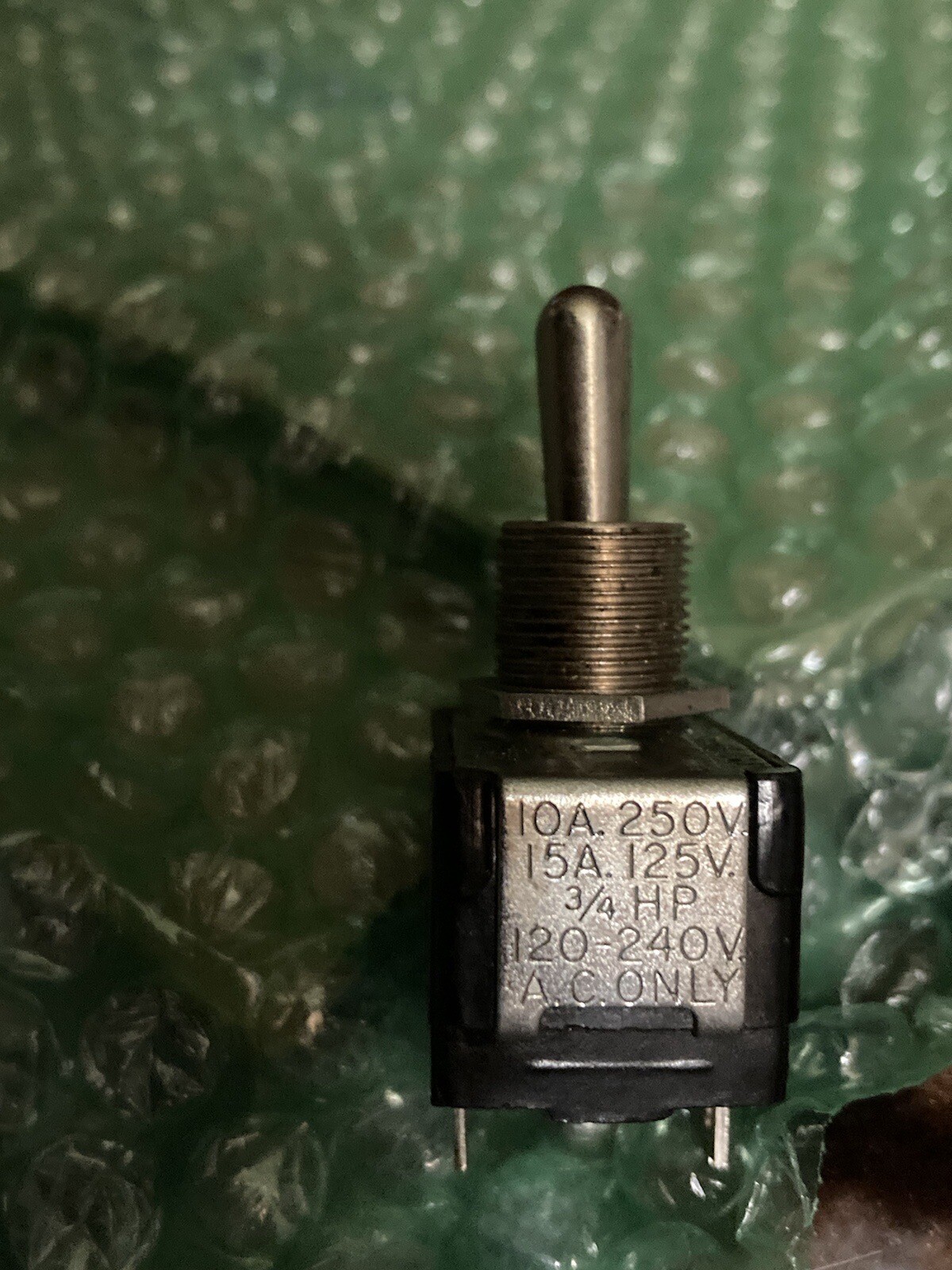 Und Lab Inc List 10A 250VAC Square Toggle Switch 3/4 HP USA 15 Amp 125vac