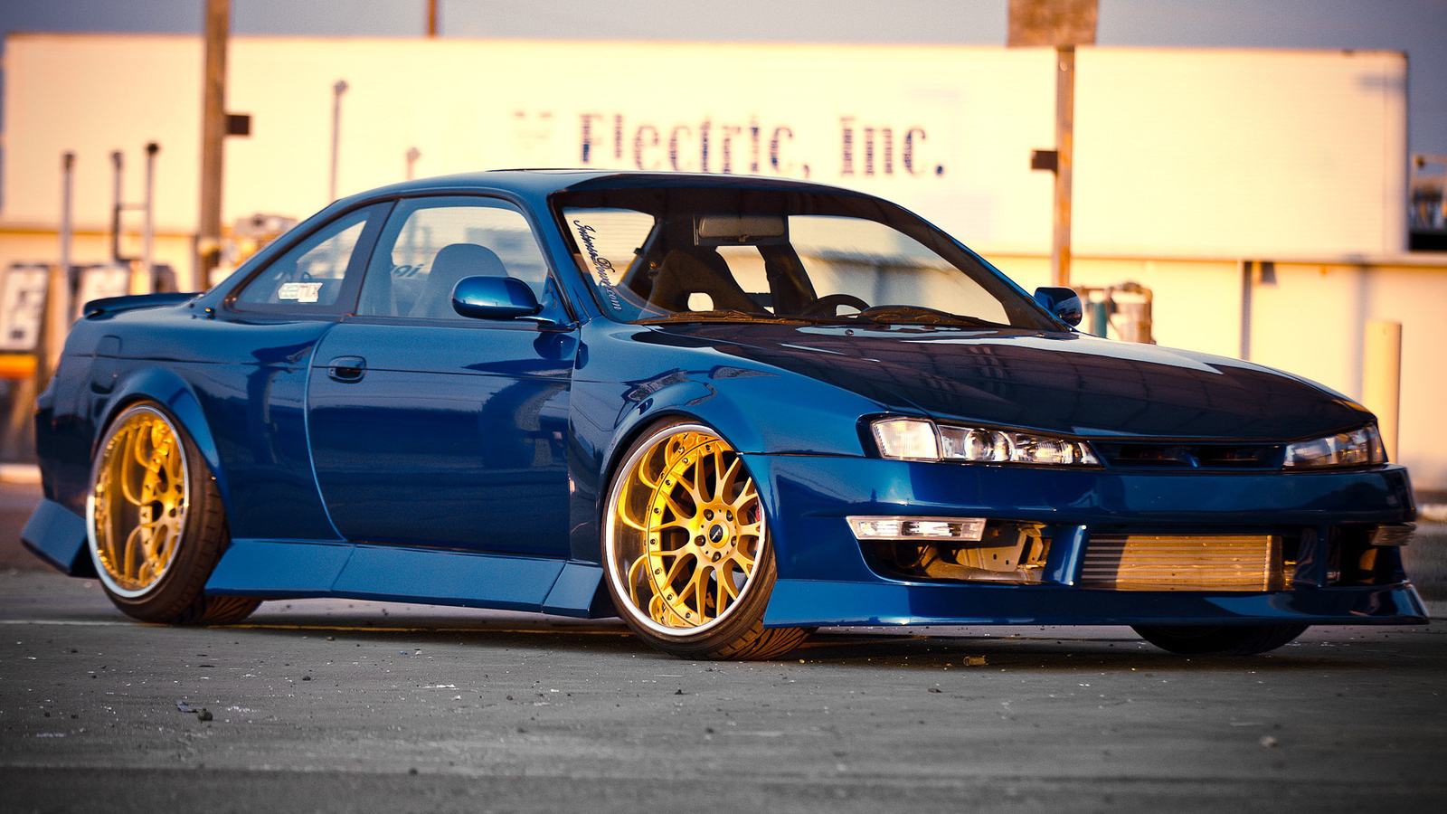 Cars nissan s14 silvia tuning vehicles roads wheels rims Desk Mat Stitched