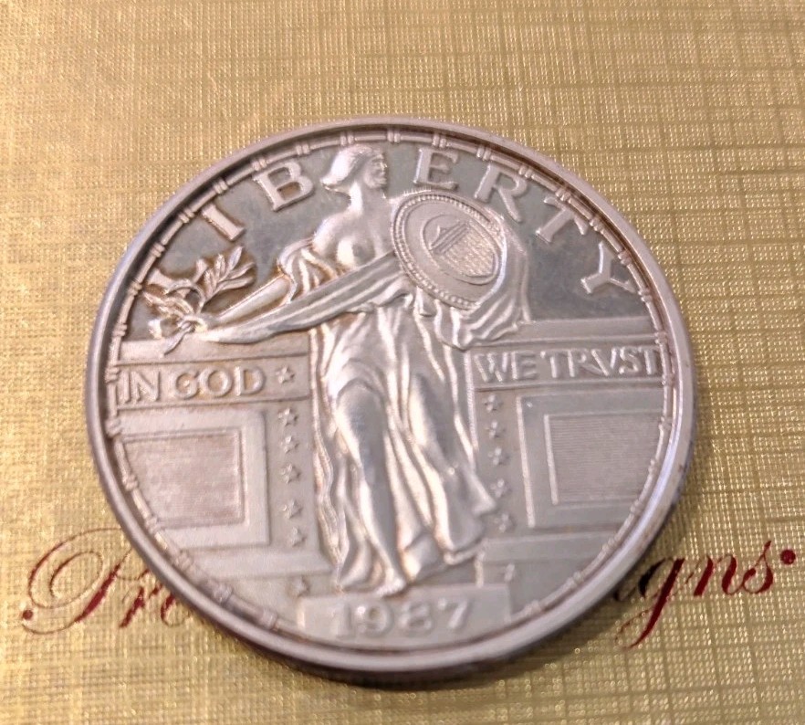 1986 Standing Liberty Silver 70th Anniversary United States 1 oz 999 Silver Coin