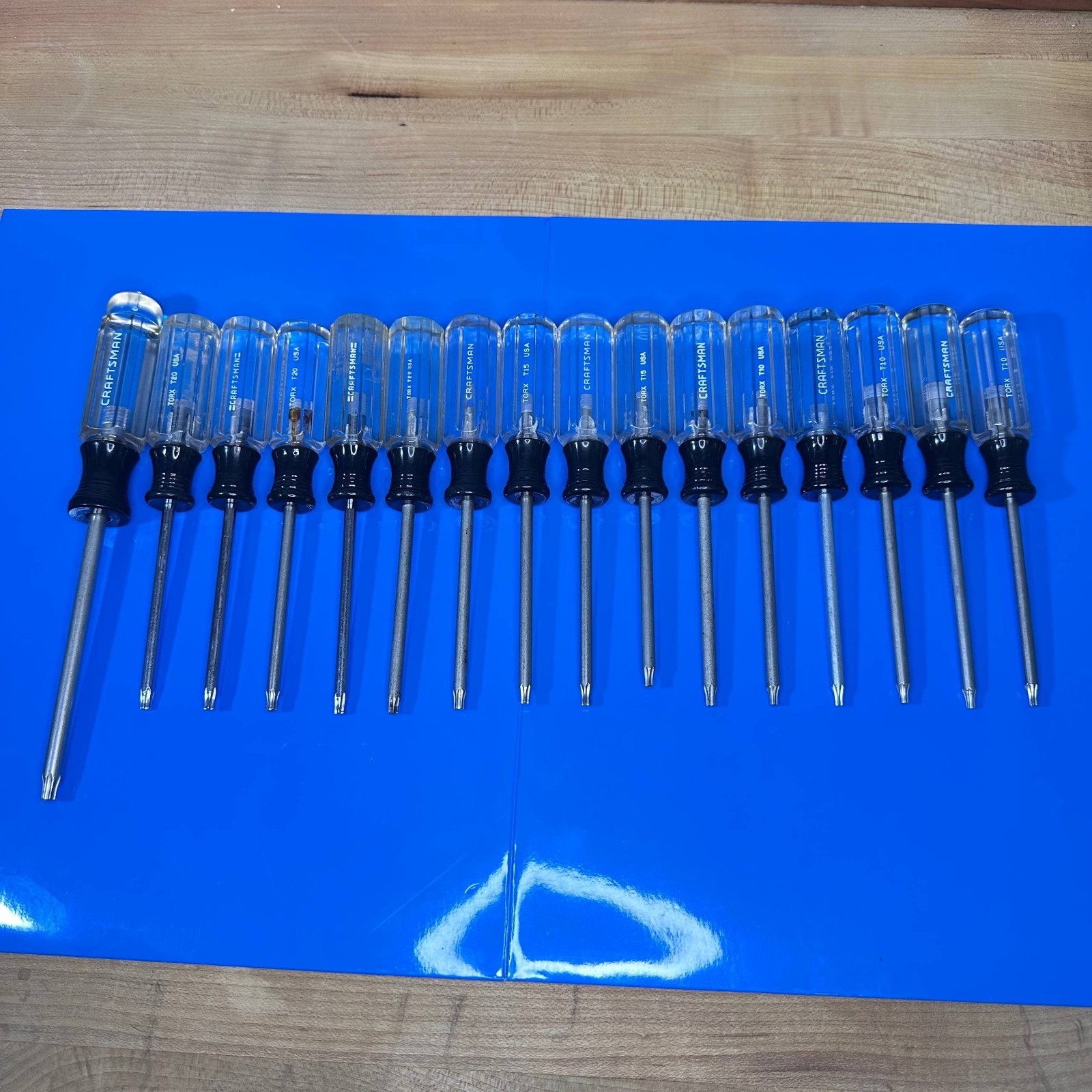 Lot of 16 USA Craftsman Torx Drivers Vintage All Made in USA T27 T20 T15 T10