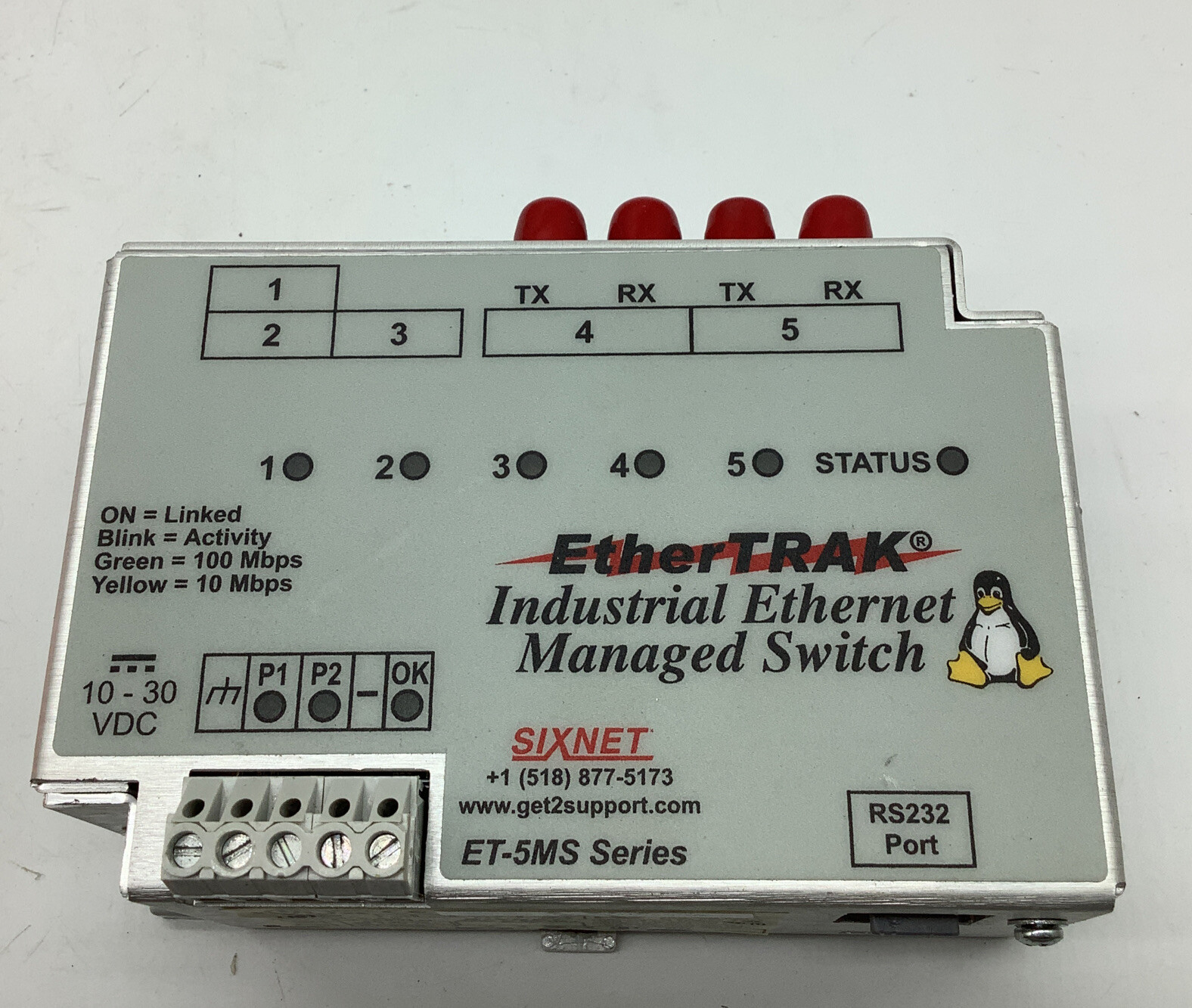EtherTrak, SIXNET, ET-5MS-4 ST,Switch,(1 Pc In Lot)2616-83